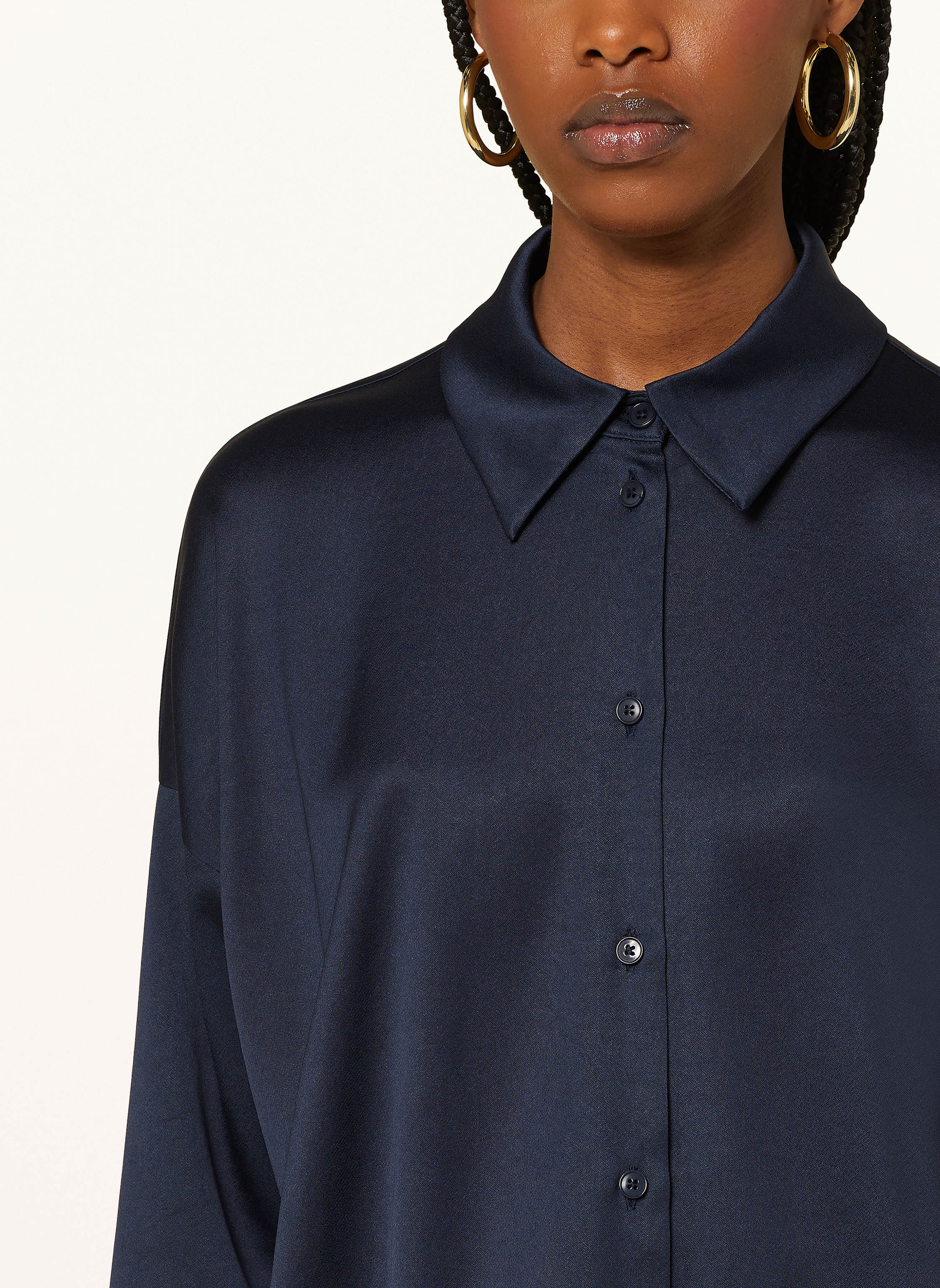 Thumbnail - Drykorn Hemdbluse Cloelia Aus Satin blau