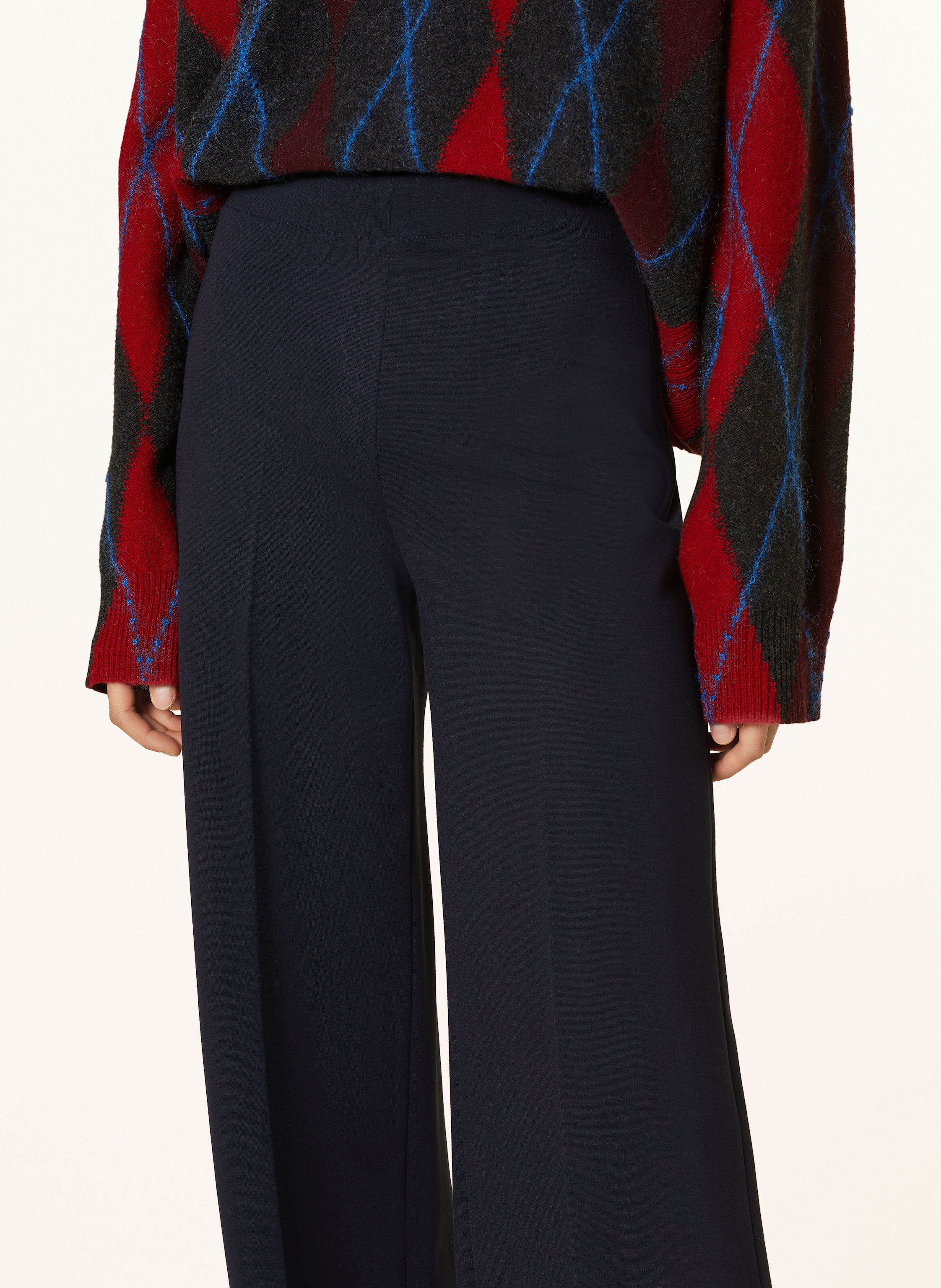 Thumbnail - Drykorn Marlenehose Before Aus Jersey blau