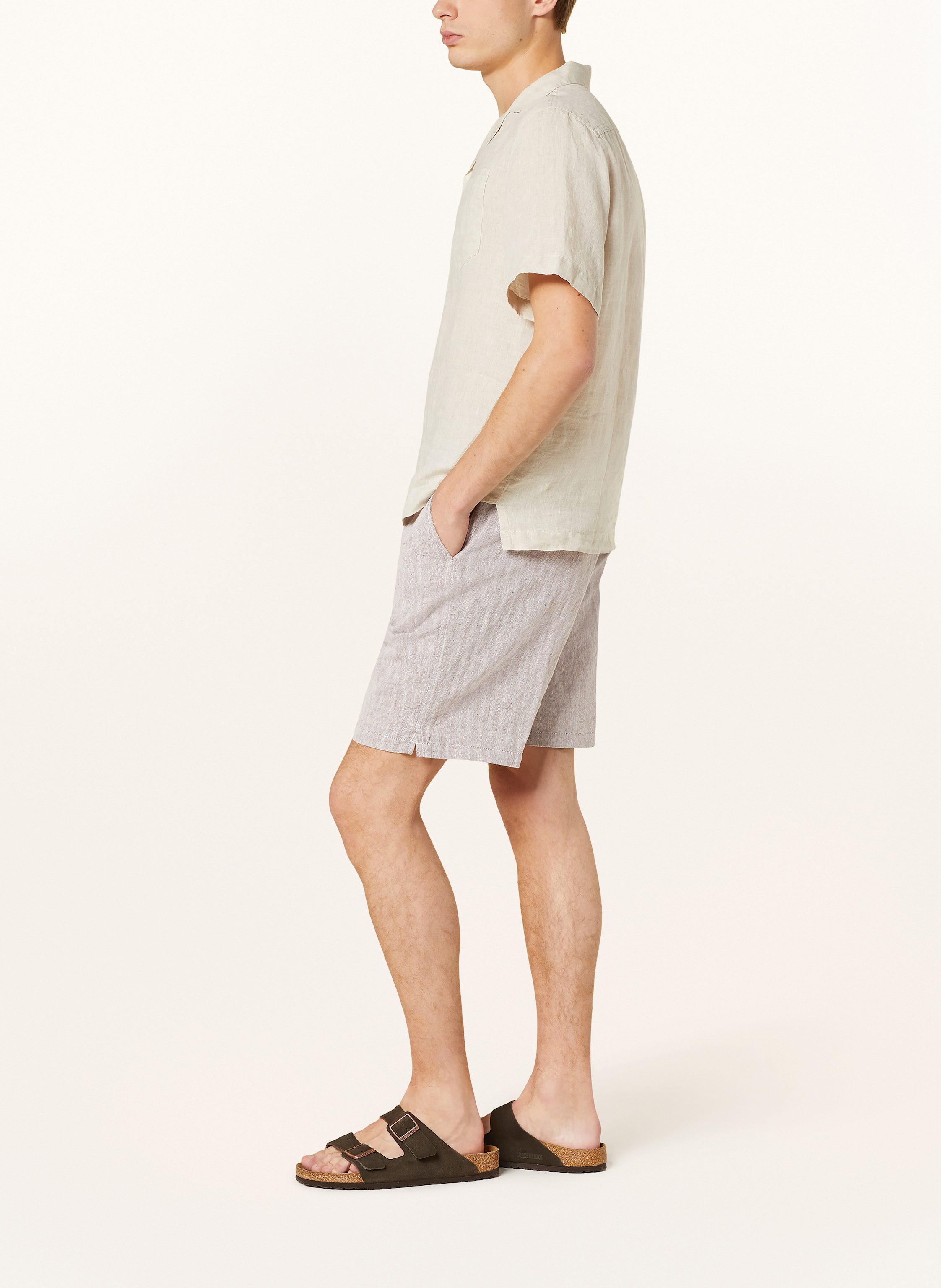 Thumbnail - Frescobol Carioca Shorts Rui Mit Leinen braun