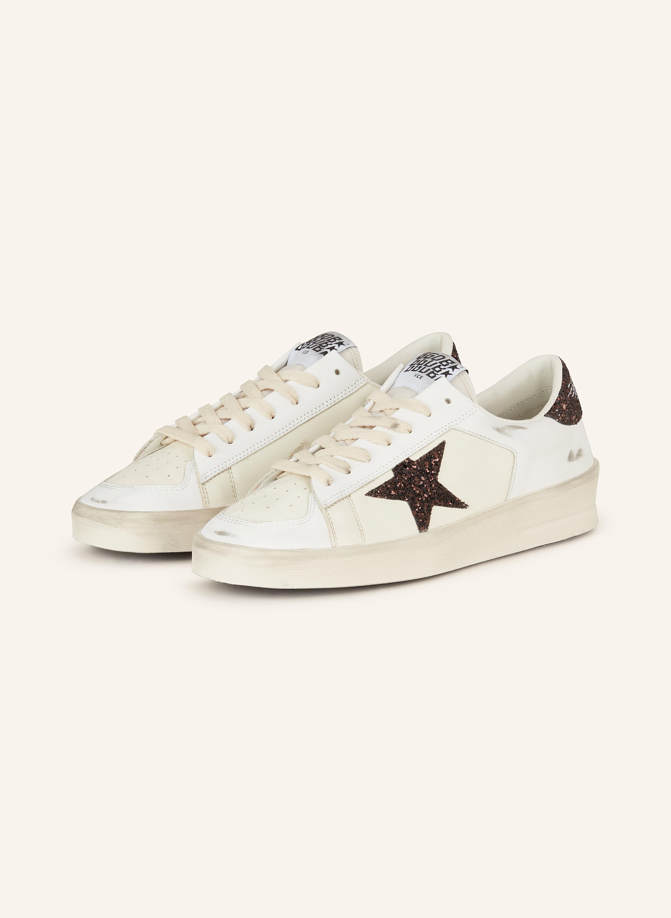 Golden Goose Golden Goose Sneaker Stardan Mit Pailletten weiss in WEISS / DUNKELBRAUN / ECRU