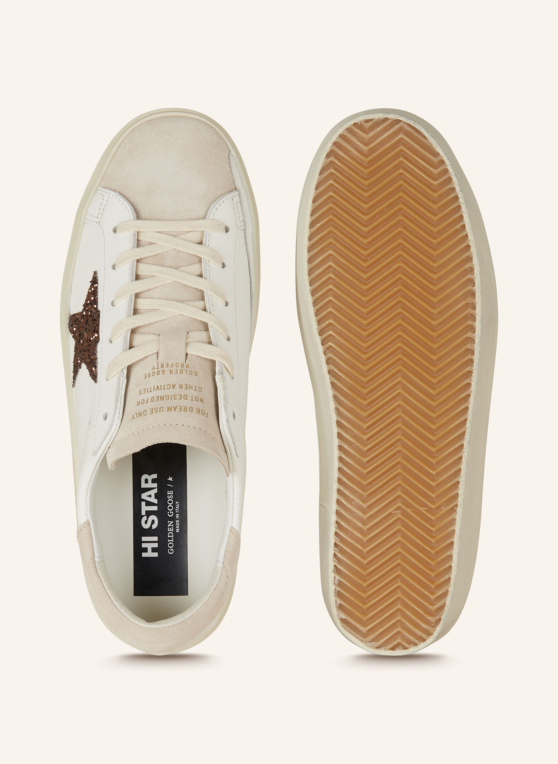 Thumbnail - Golden Goose Sneaker Hi Star Mit Pailletten weiss