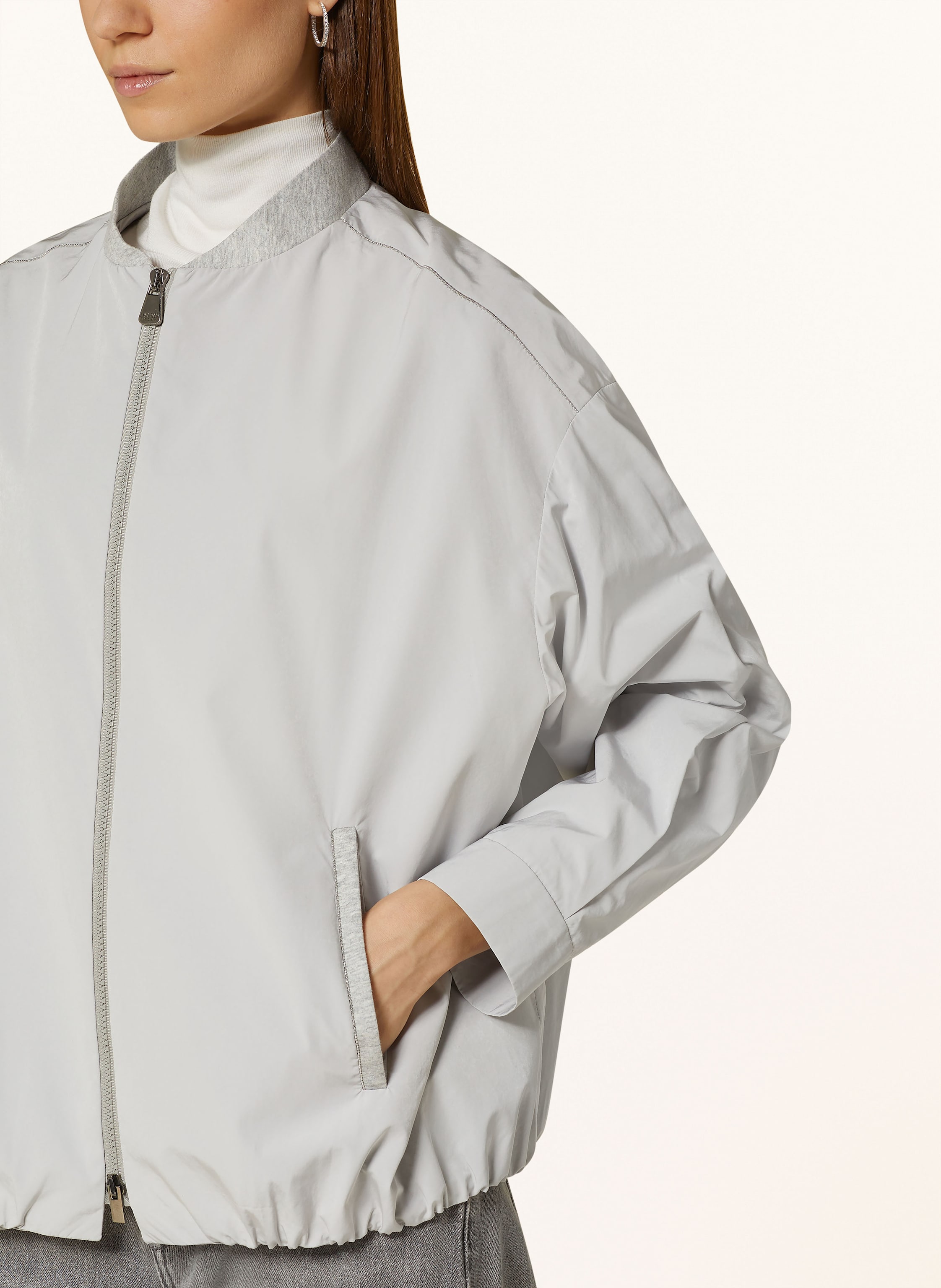 Thumbnail - Icons Cinzia Rocca Blouson Mit Schmucksteinen grau