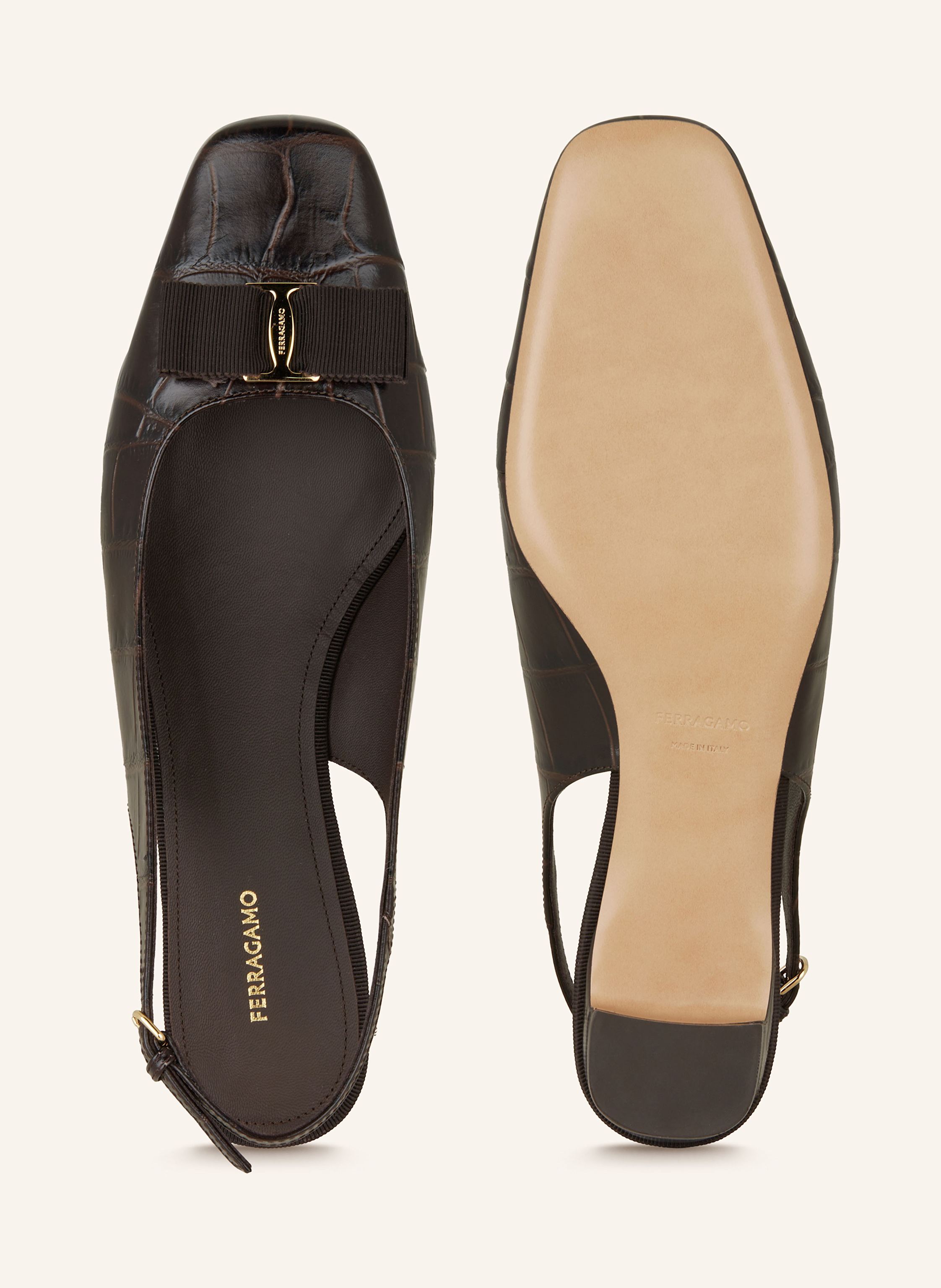 Thumbnail - Ferragamo Slingpumps Rivada braun