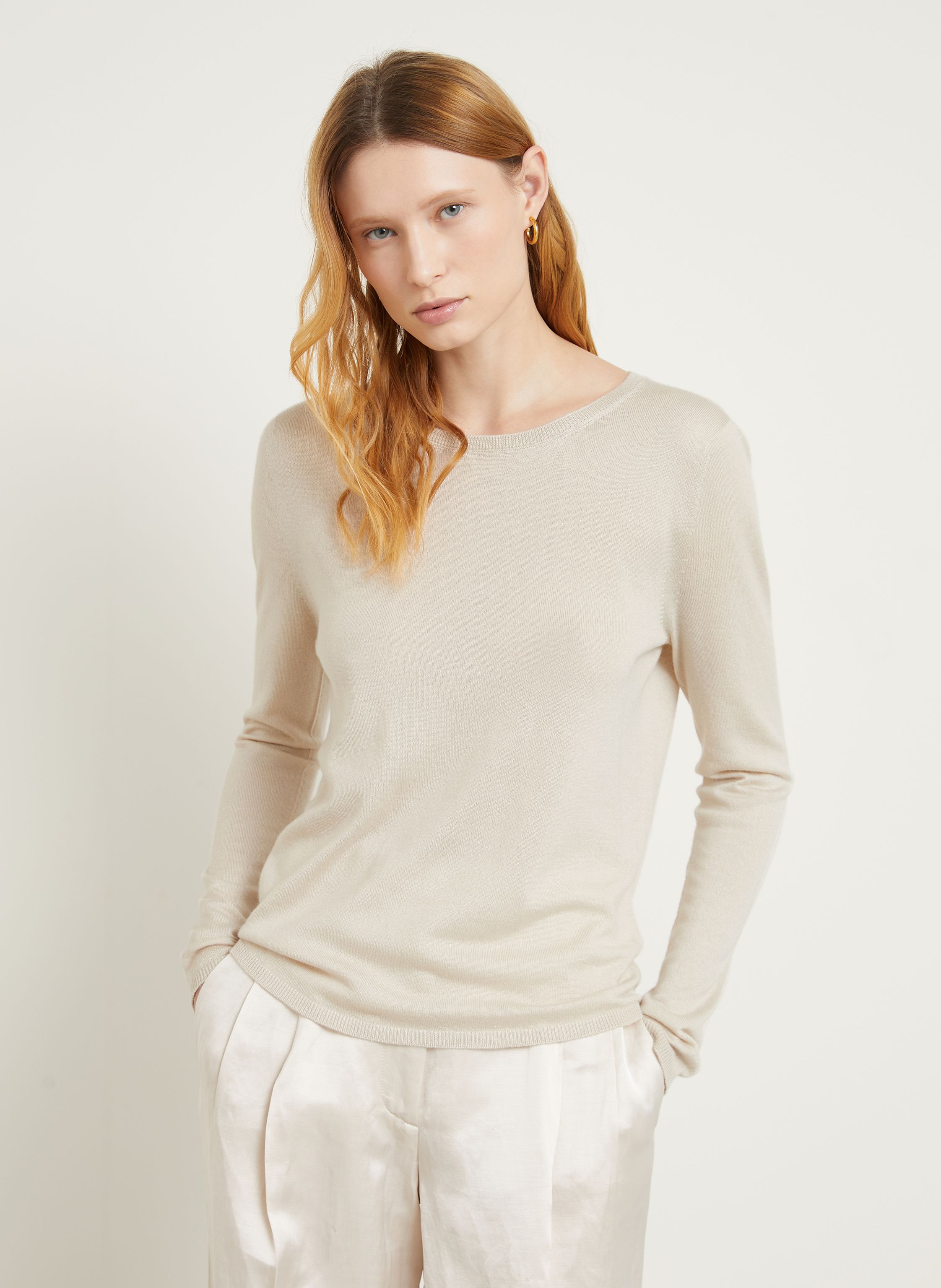Thumbnail - Iris Von Arnim Cashmere-Pullover Laureen Mit Seide weiss