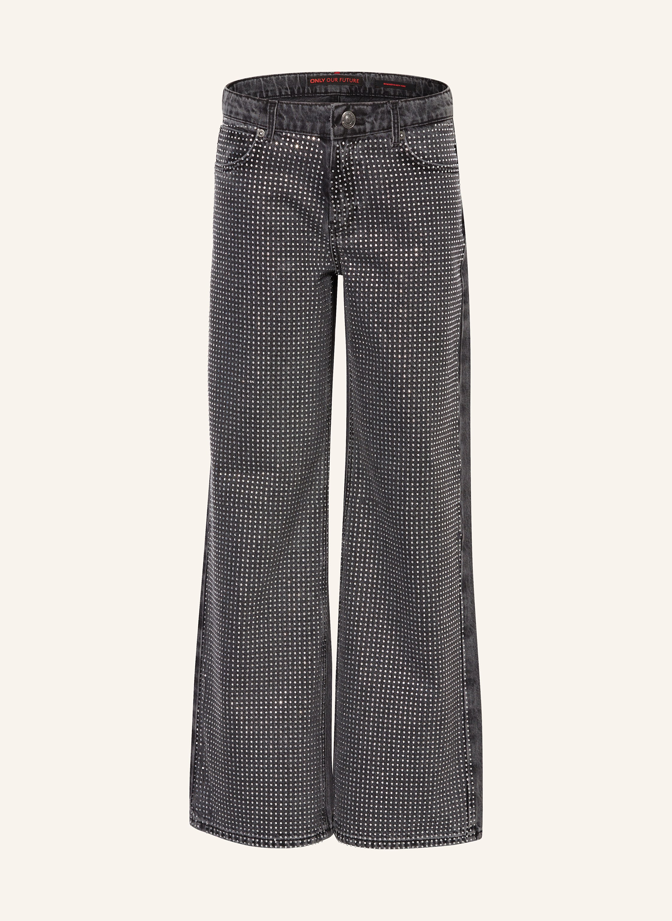 Only Jeans Mit Schmucksteinen grau