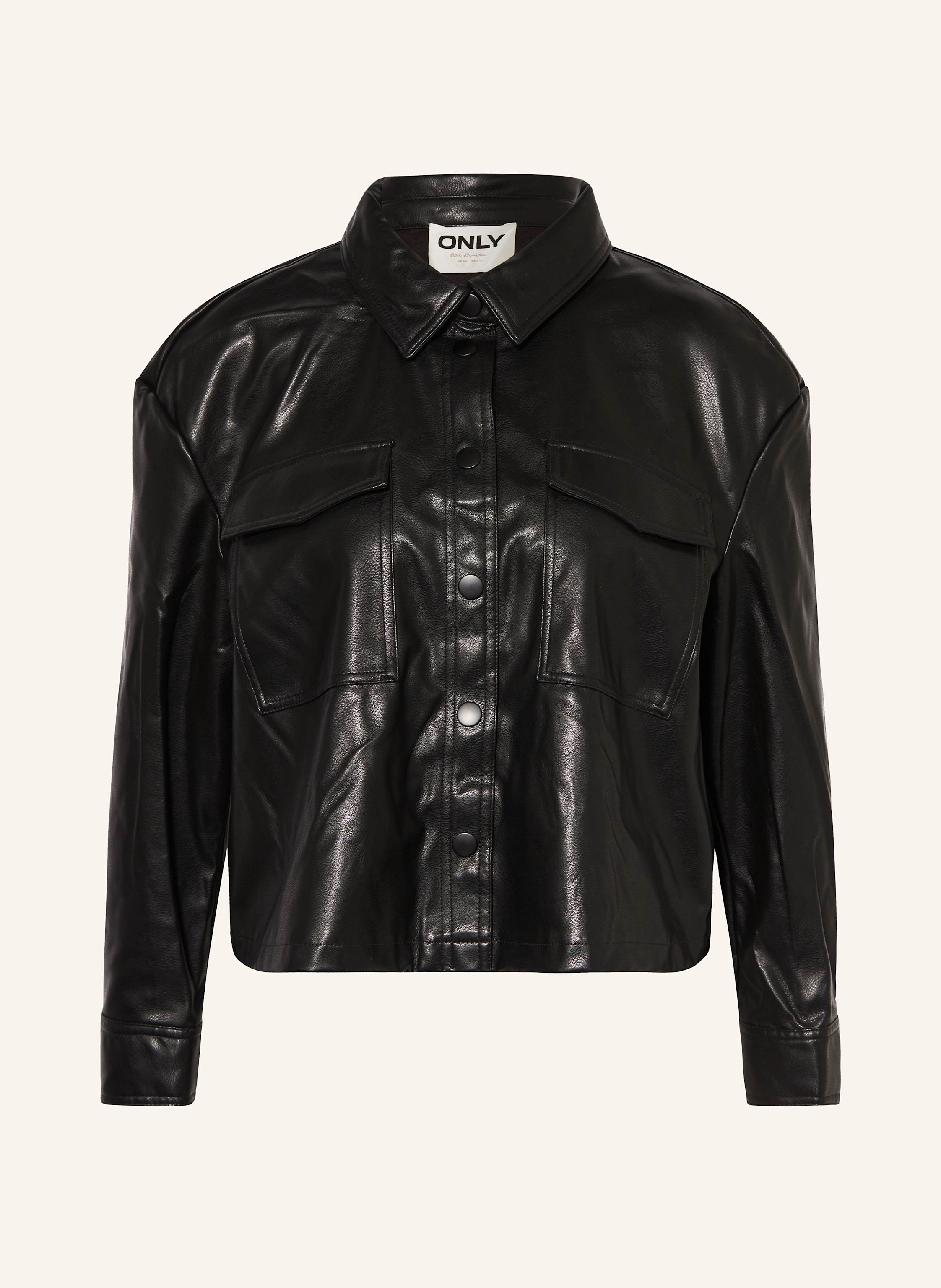 Only Jacke In Lederoptik schwarz