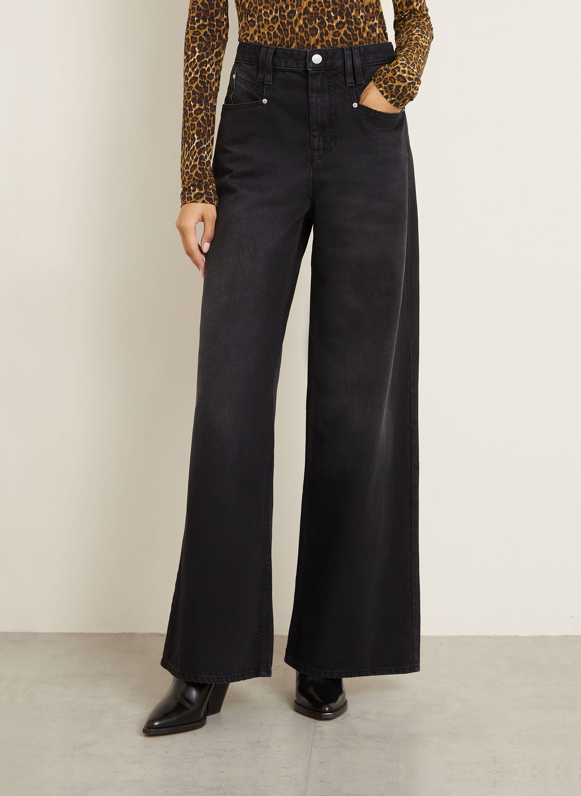 Thumbnail - Isabel Marant Straight Jeans Lemony-Gb schwarz