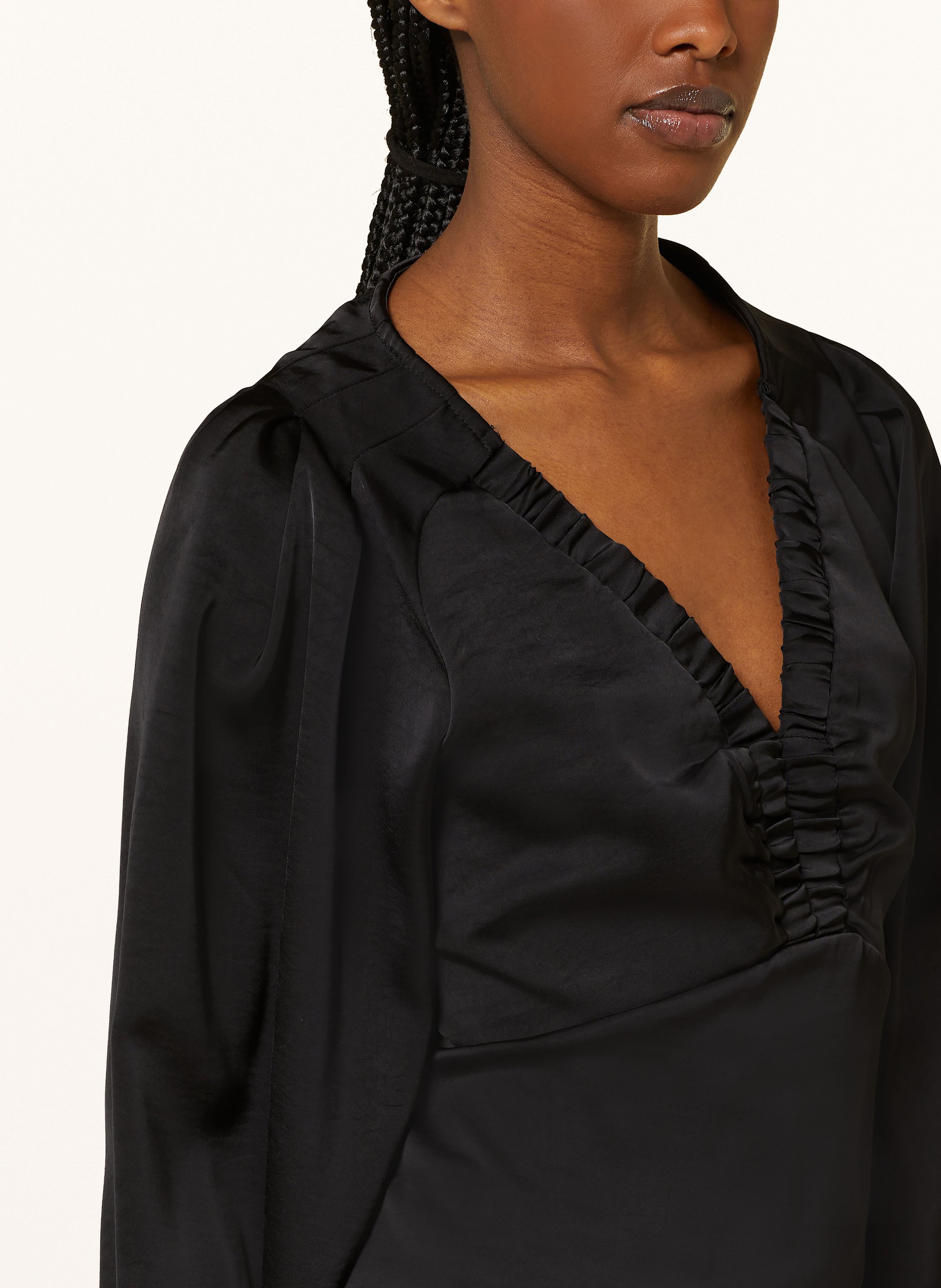 Thumbnail - Neo Noir Blusenshirt Istana Aus Satin schwarz