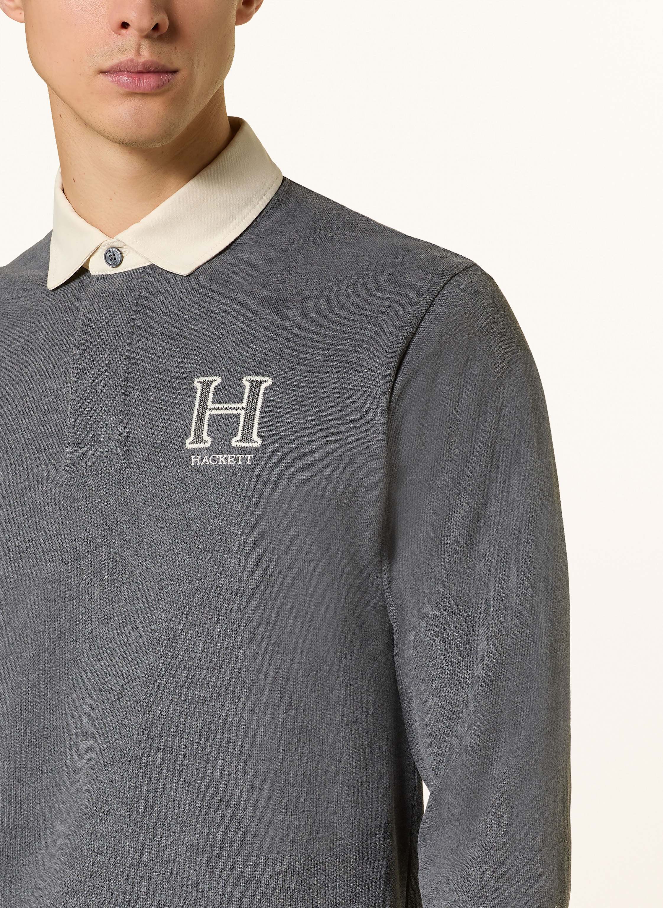 Thumbnail - Hackett London Rugbyshirt Heritage grau