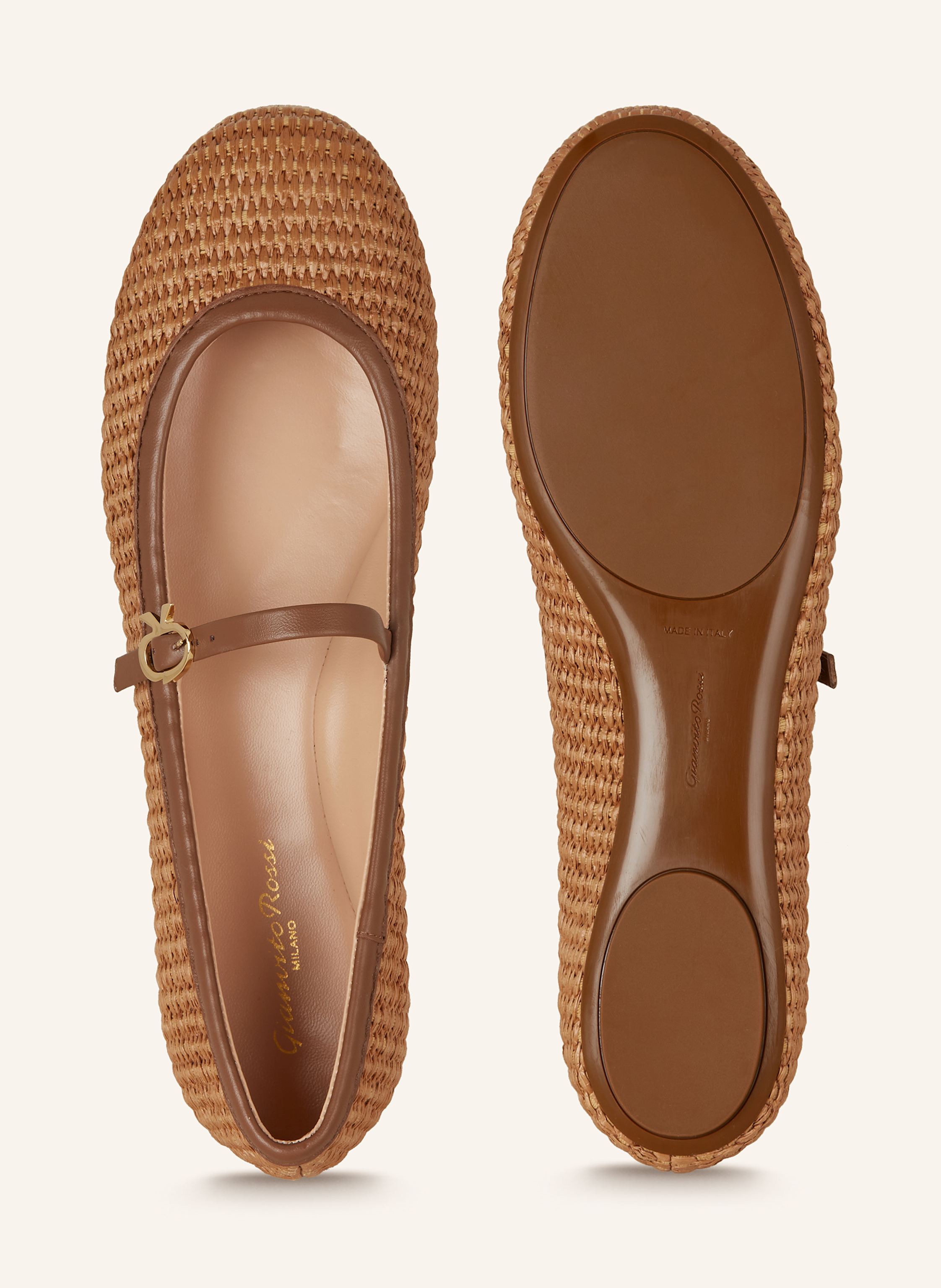 Thumbnail - Gianvito Rossi Mary-Jane-Ballerinas Carla beige
