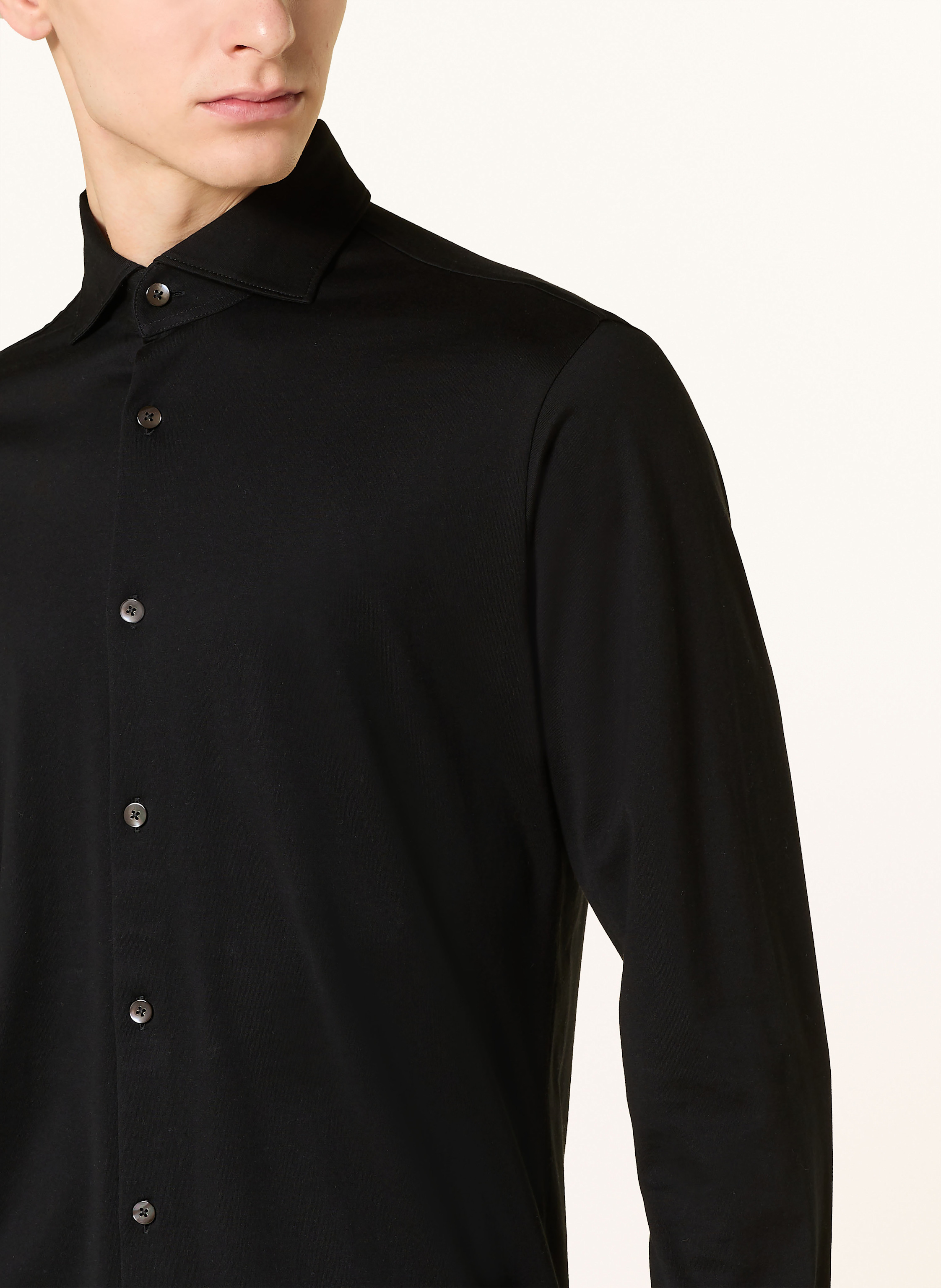 Thumbnail - Stefan Brandt Jerseyhemd Otis Slim Fit schwarz