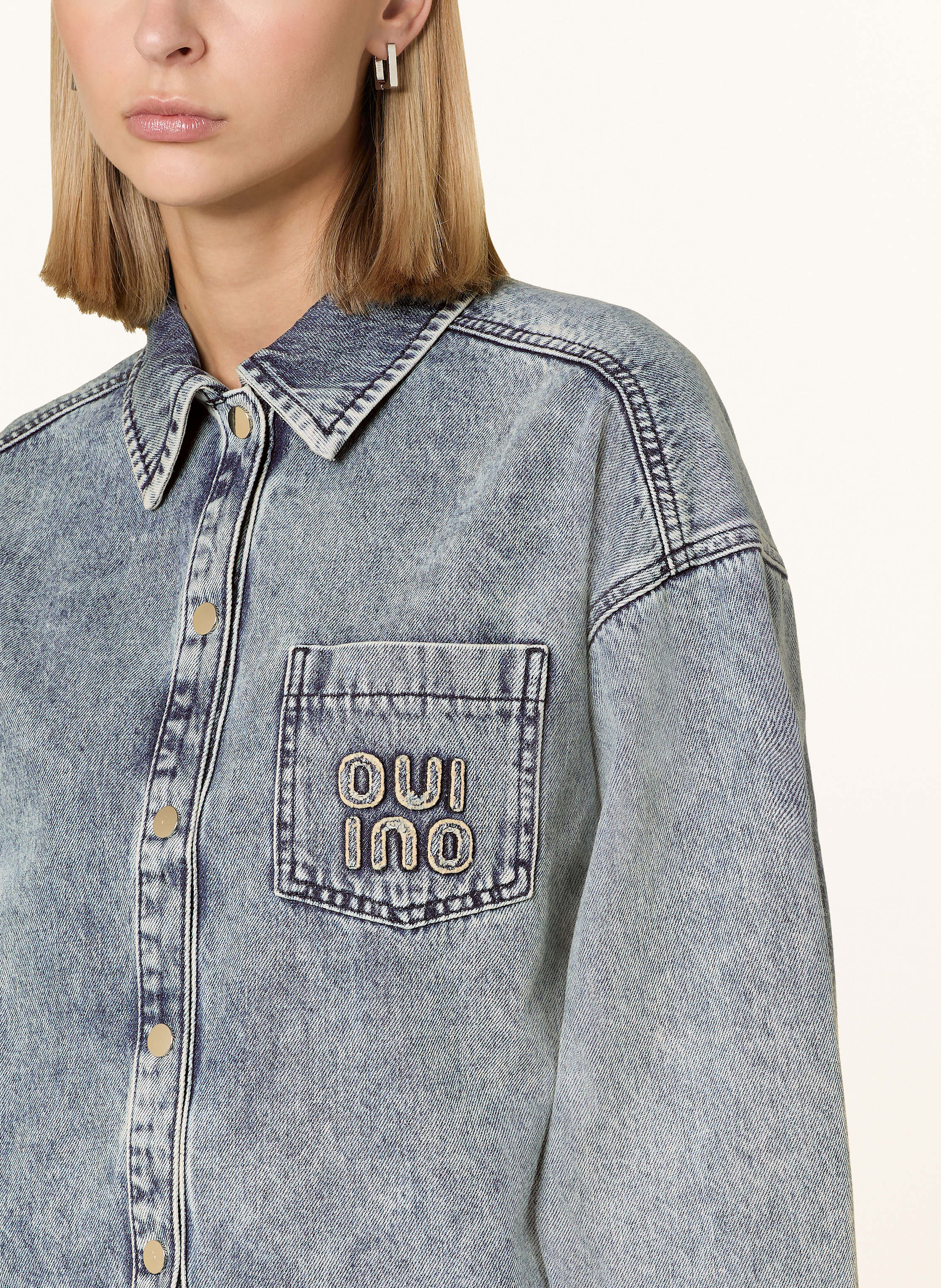 Thumbnail - Oui Jeansjacke blau