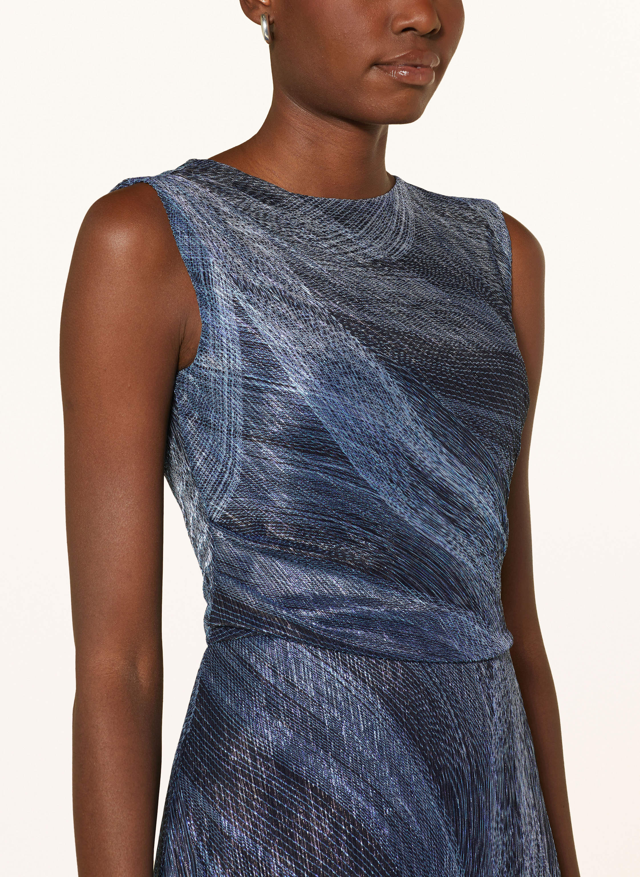 Thumbnail - Swing Cocktailkleid Mit Glitzergarn blau