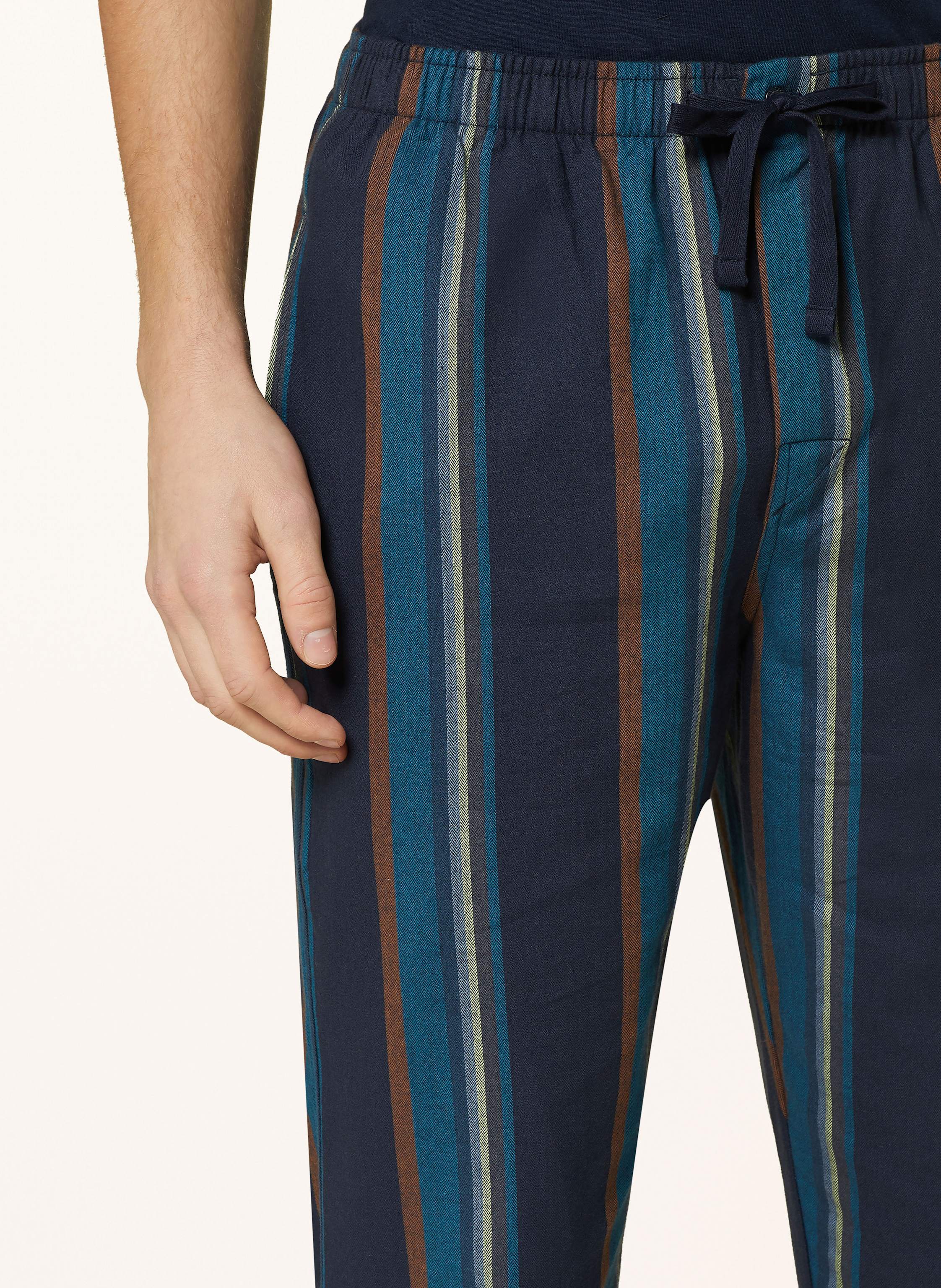 Thumbnail - Schiesser Schlafhose Mix+Relax Aus Flanell blau