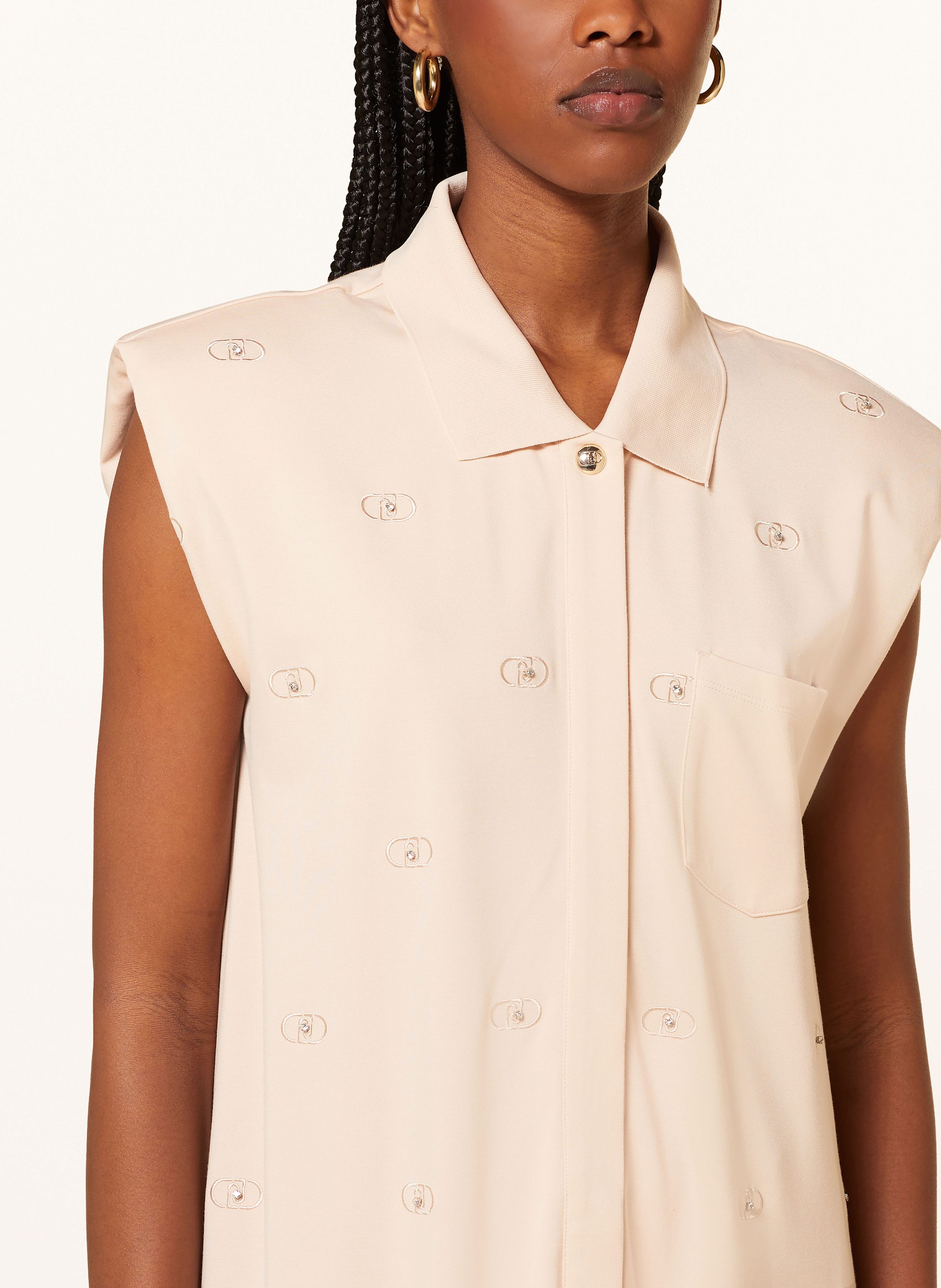 Thumbnail - Liu Jo Jerseykleid Mit Schmucksteinen beige