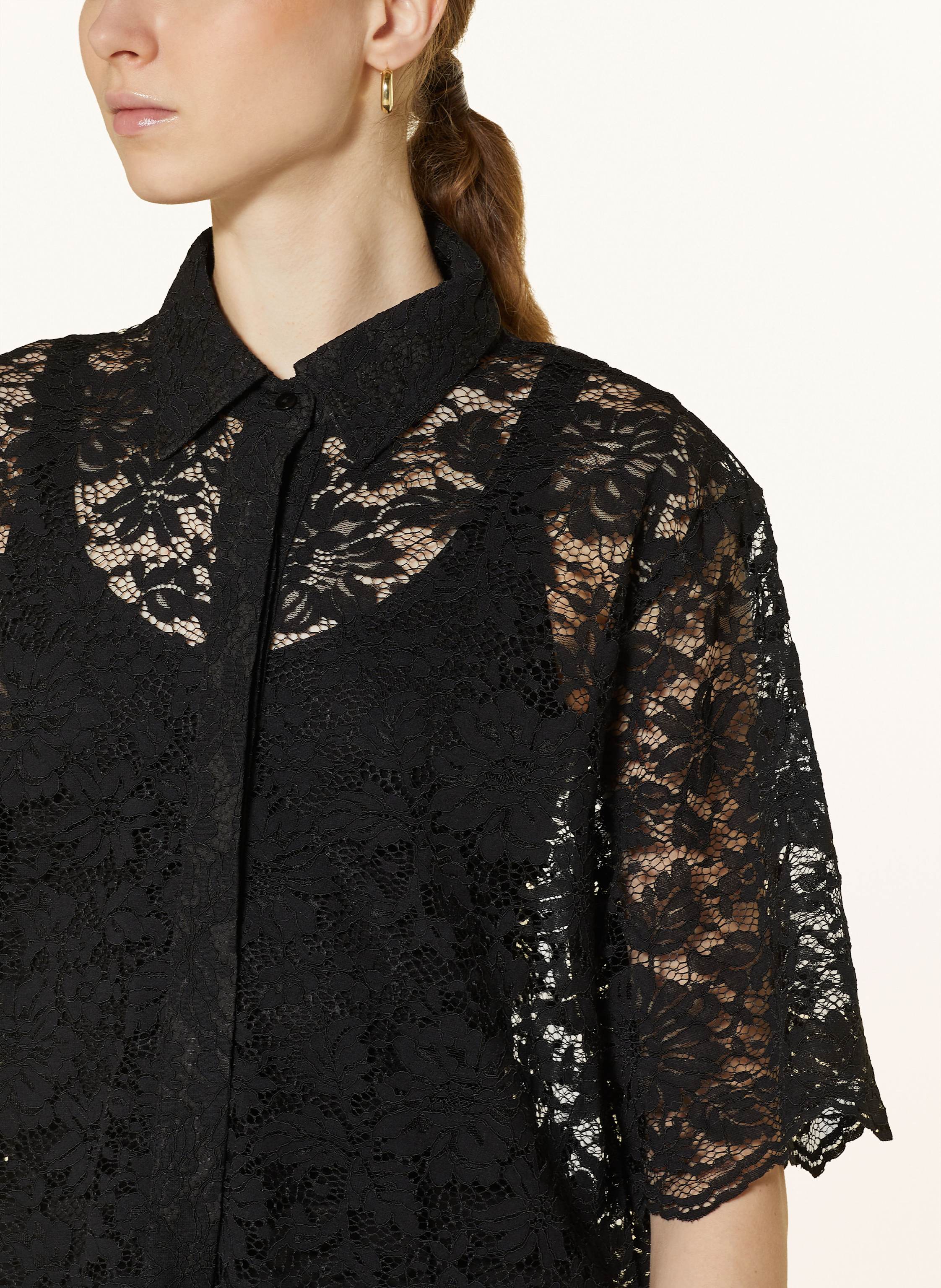 Thumbnail - Neo Noir Blusentop Lamari Aus Lochpitze schwarz