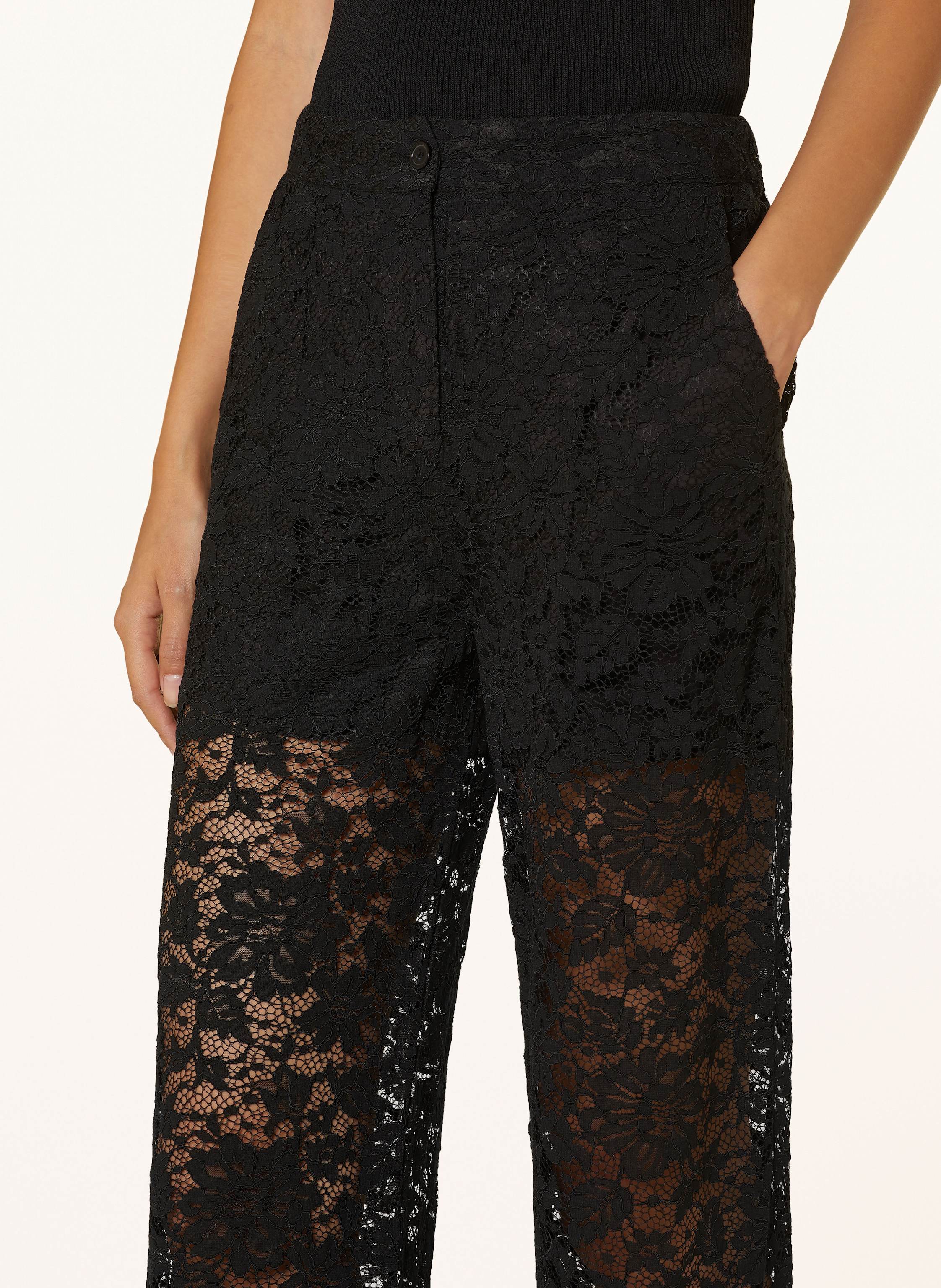 Thumbnail - Neo Noir Marlenehose Lami Aus Spitze schwarz