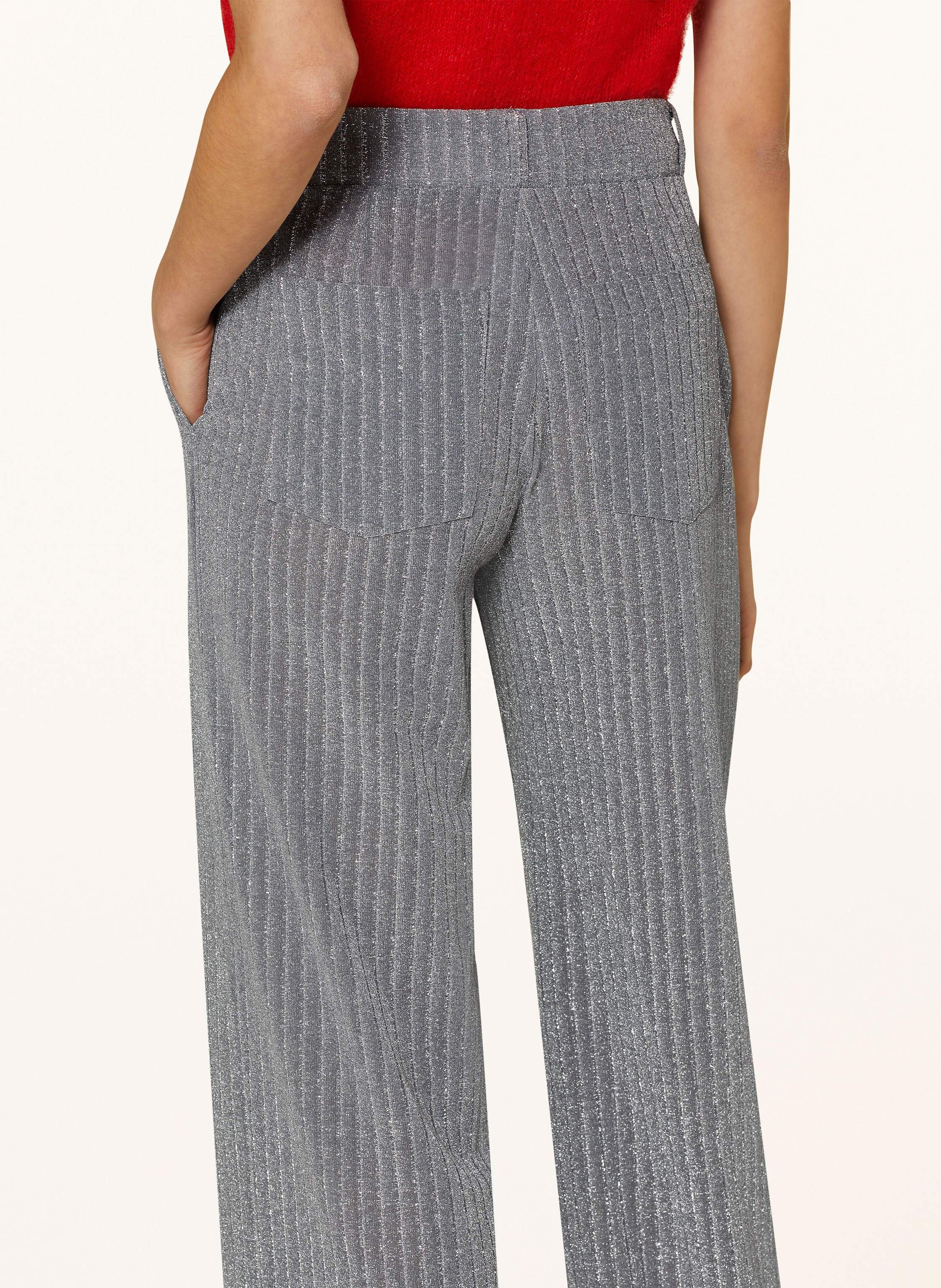 Thumbnail - Baum Und Pferdgarten Strickhose Jya Mit Glitzergarn grau