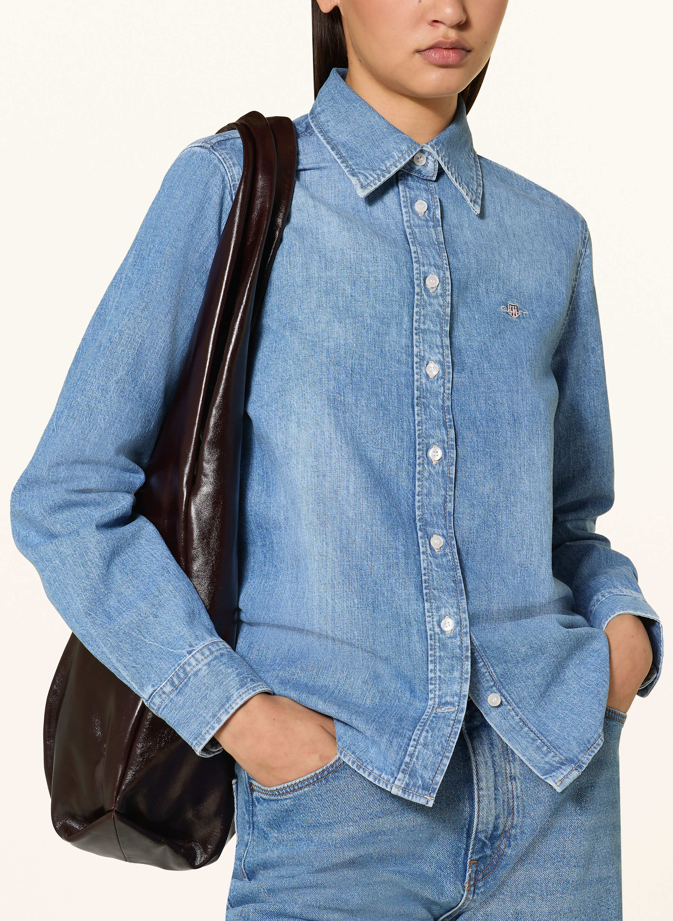 Thumbnail - Gant Jeansbluse blau