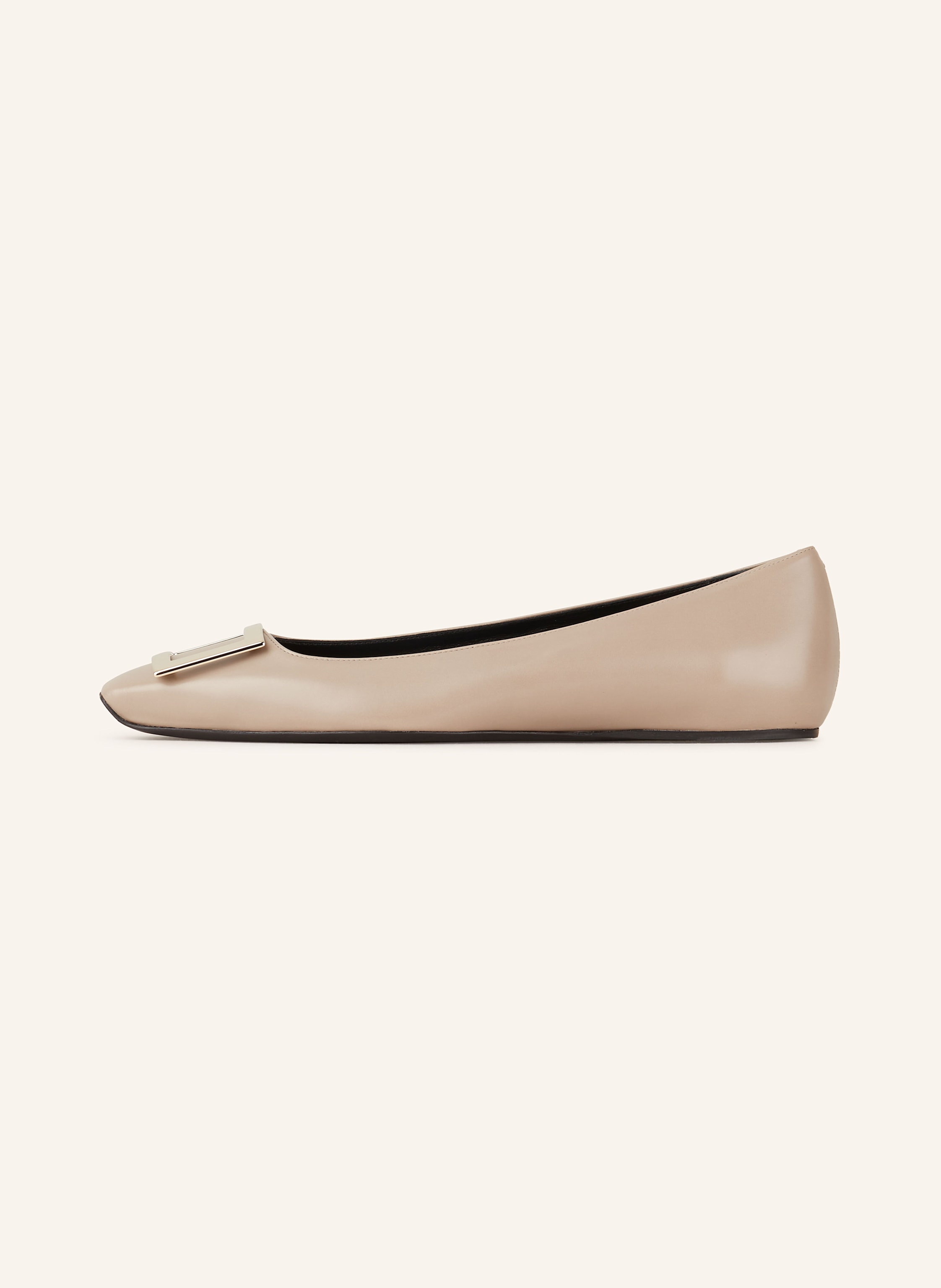 Thumbnail - Roger Vivier Ballerina Quadrata Trompette beige