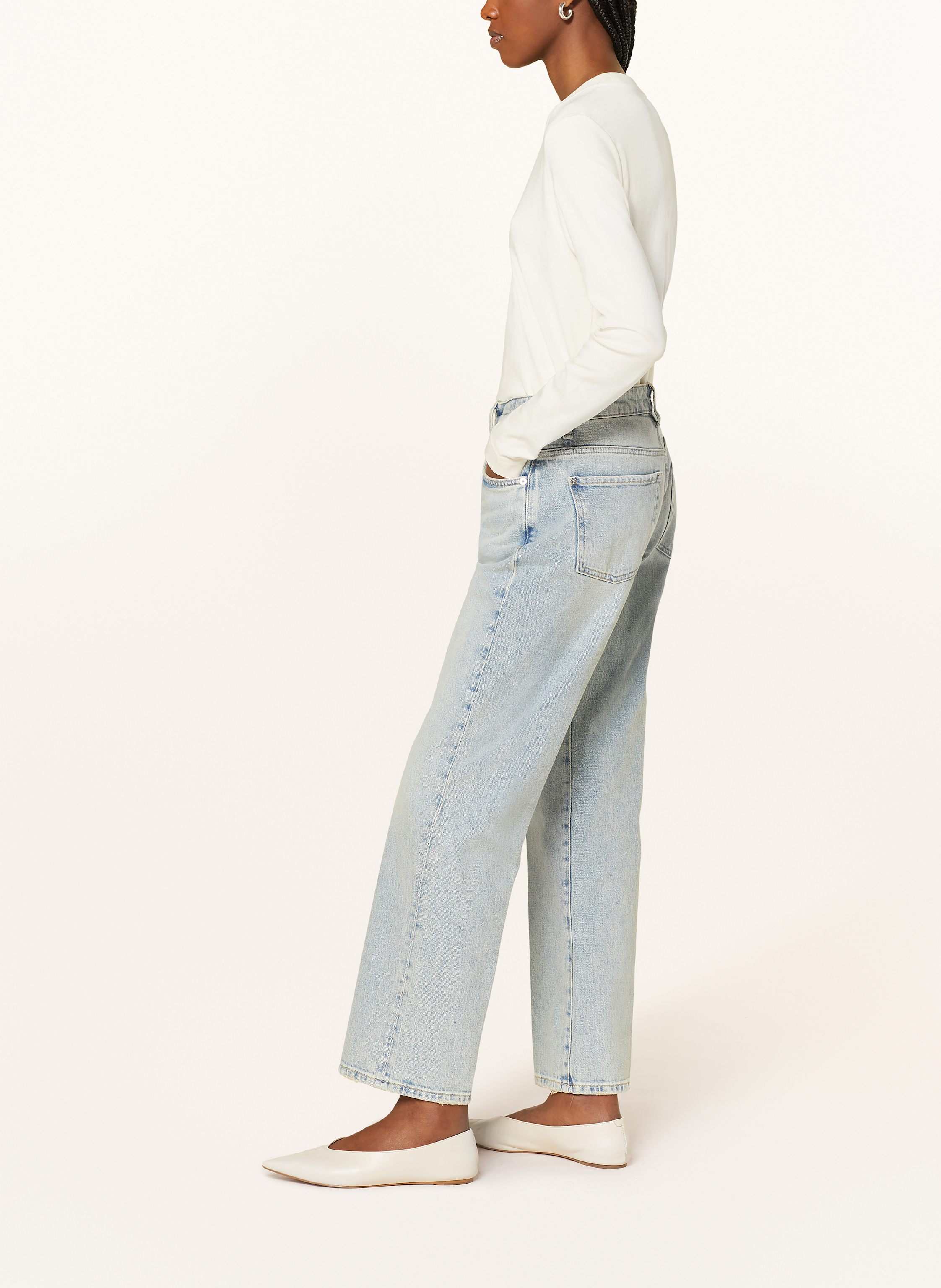 Thumbnail - 7 For All Mankind Straight Jeans Calie Straight Sahara With Worn Hem blau