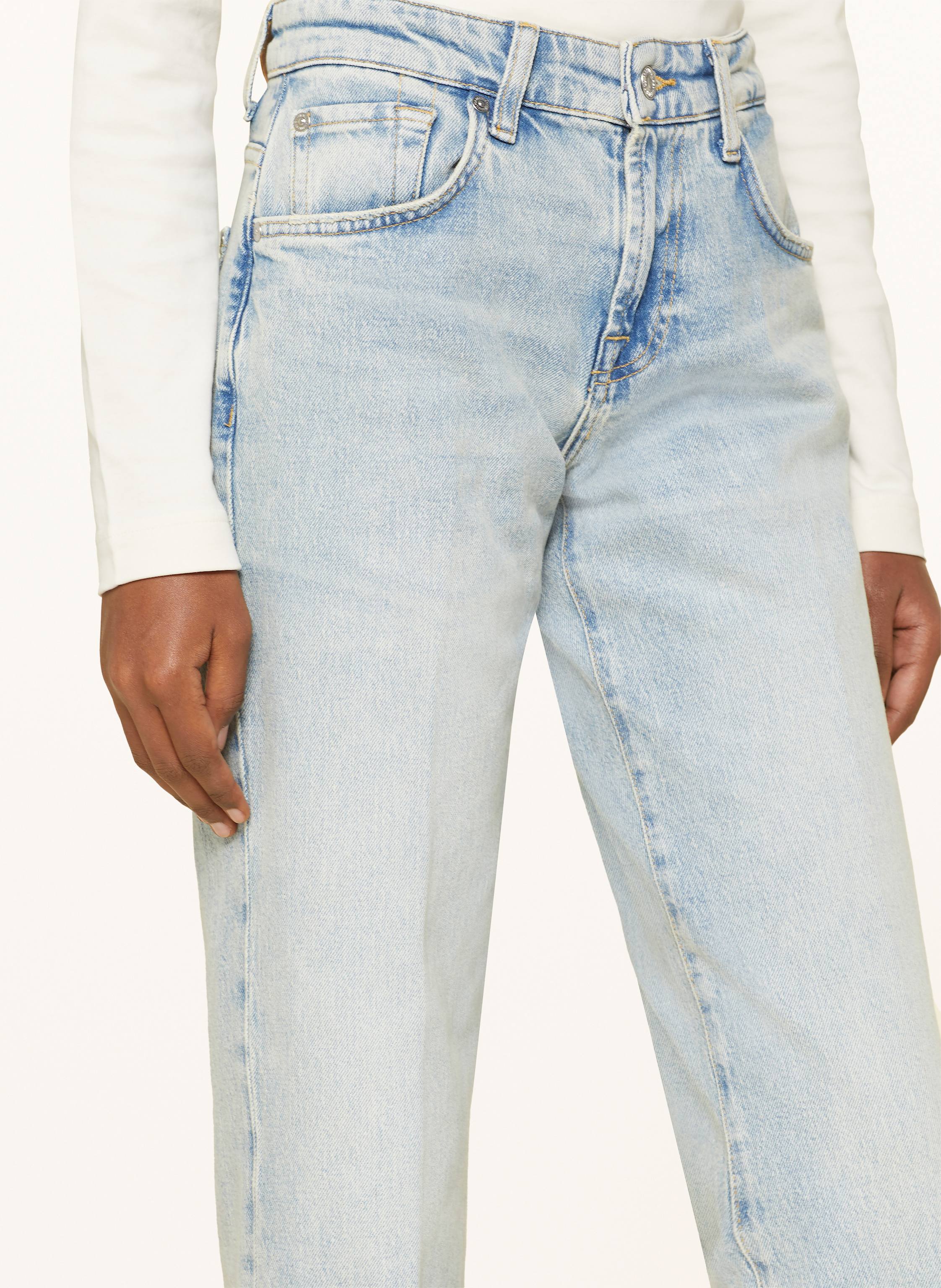 Thumbnail - 7 For All Mankind Straight Jeans Calie Straight Sahara With Worn Hem blau