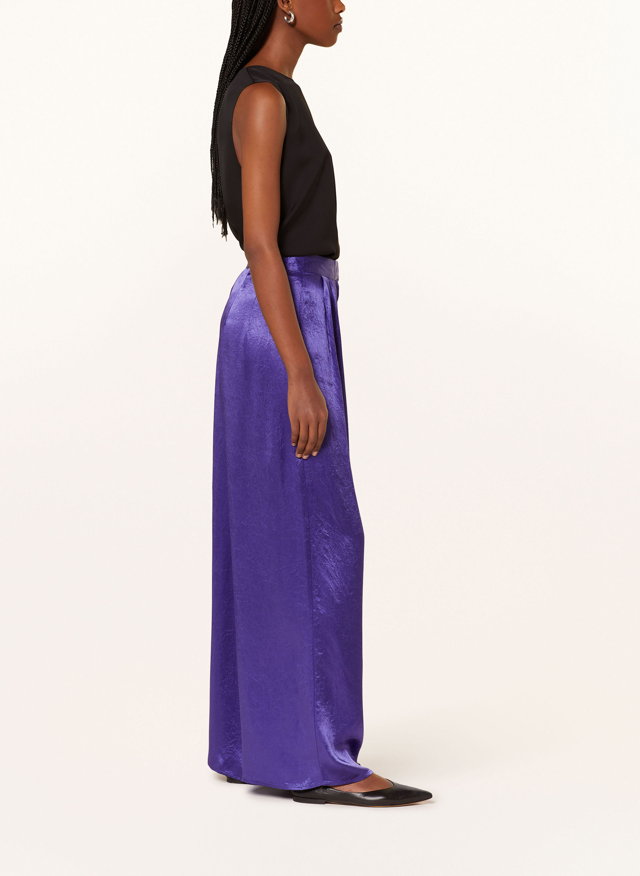 Thumbnail - Selected Femme Marlenehose Aus Satin lila