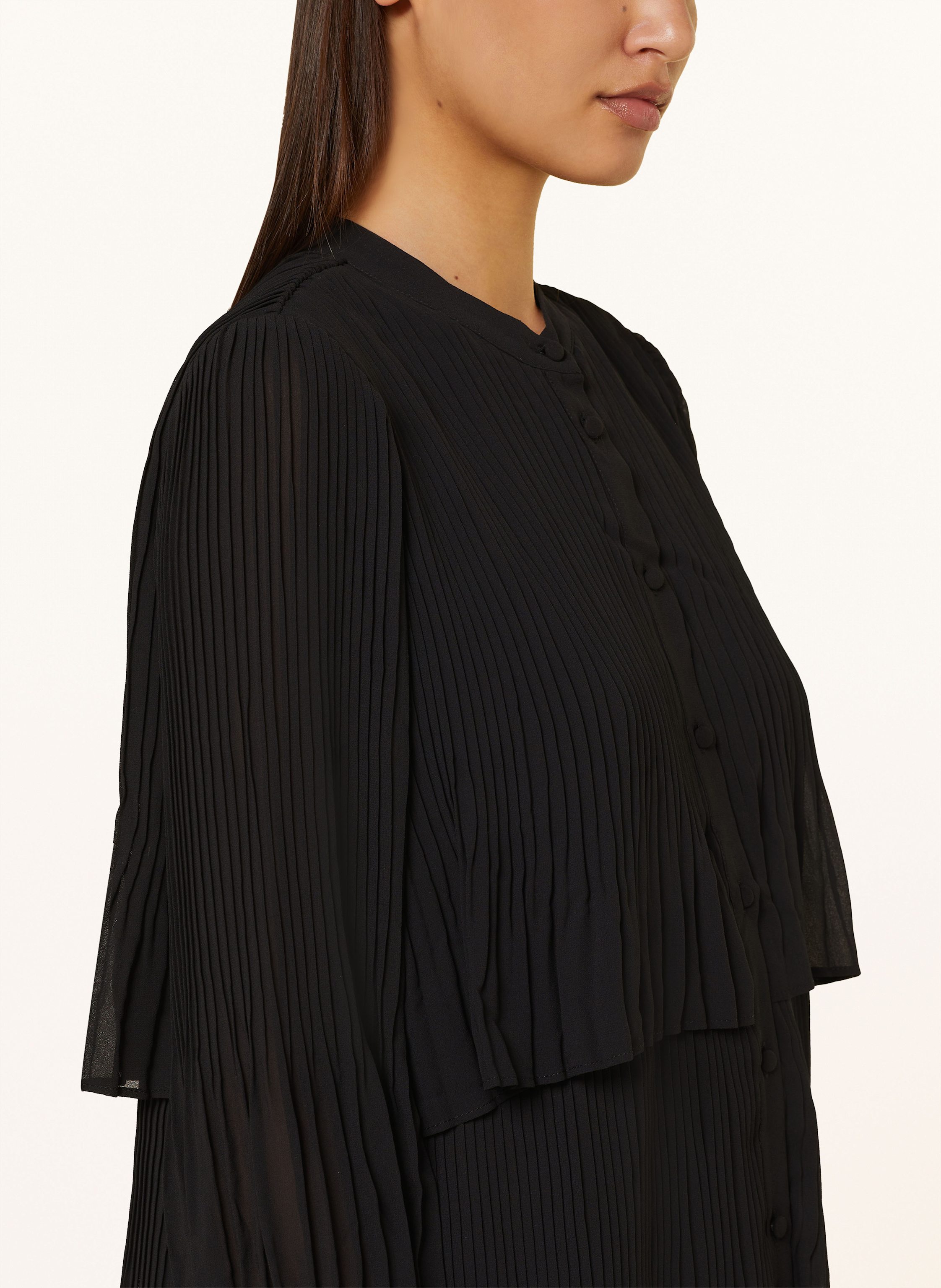 Thumbnail - Y.A.S. Hemdblusenkleid Mit Plissees schwarz