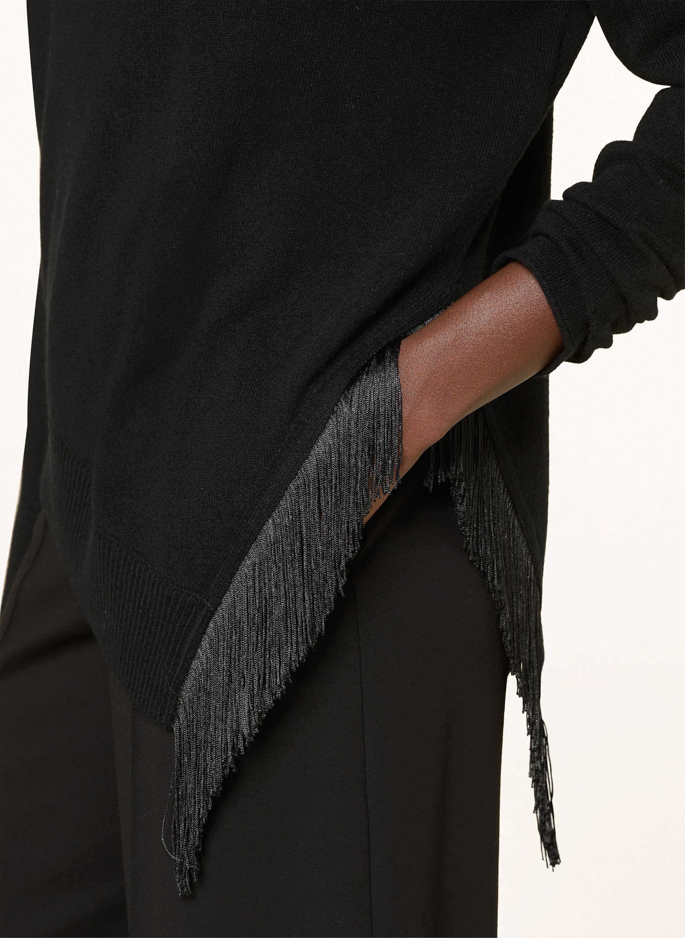 Thumbnail - Dorothee Schumacher Rollkragenpullover Fringe Statement Mit Cashmere schwarz