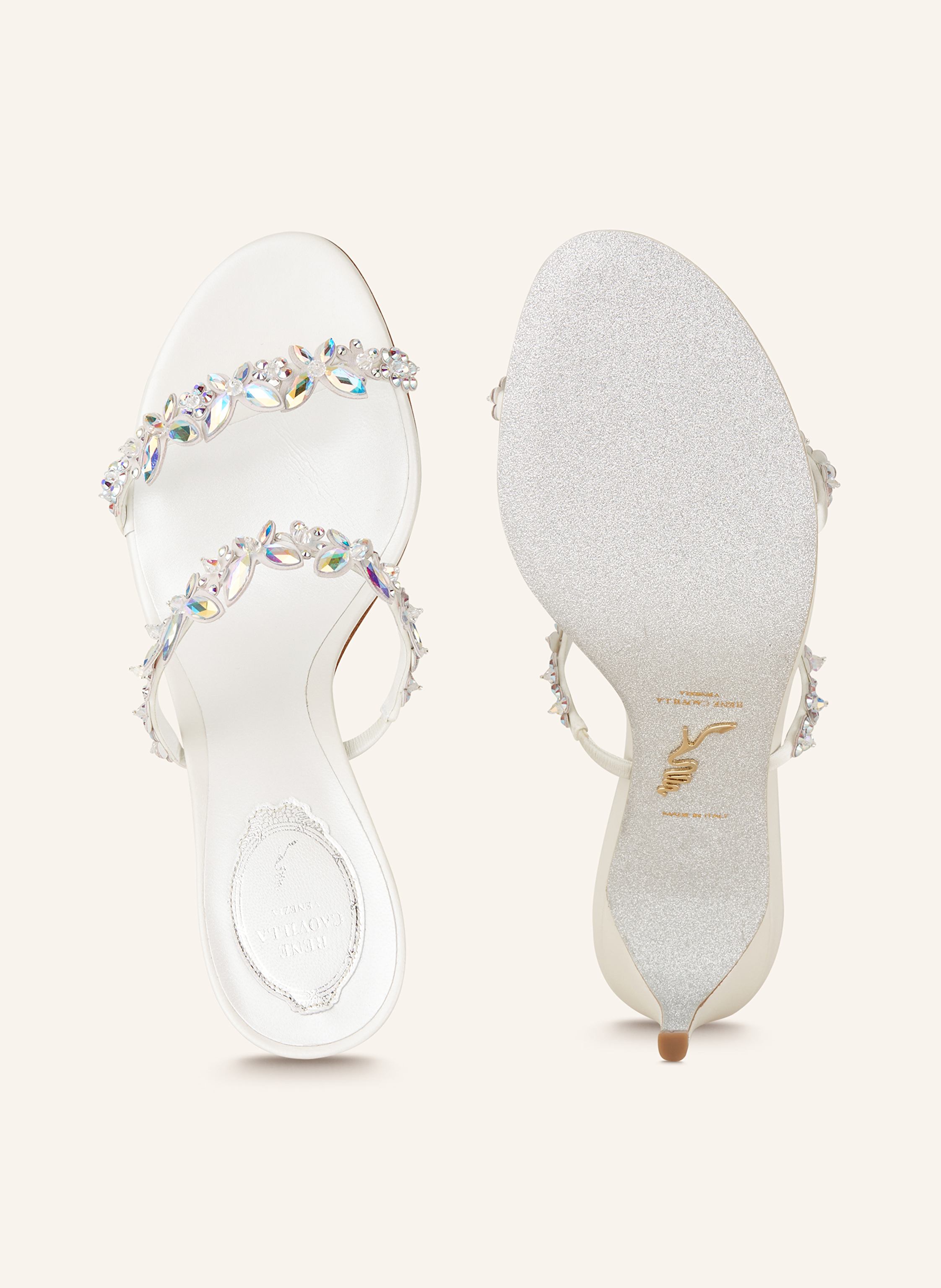Thumbnail - Rene Caovilla Mules Bessie Mit Schmucksteinen weiss