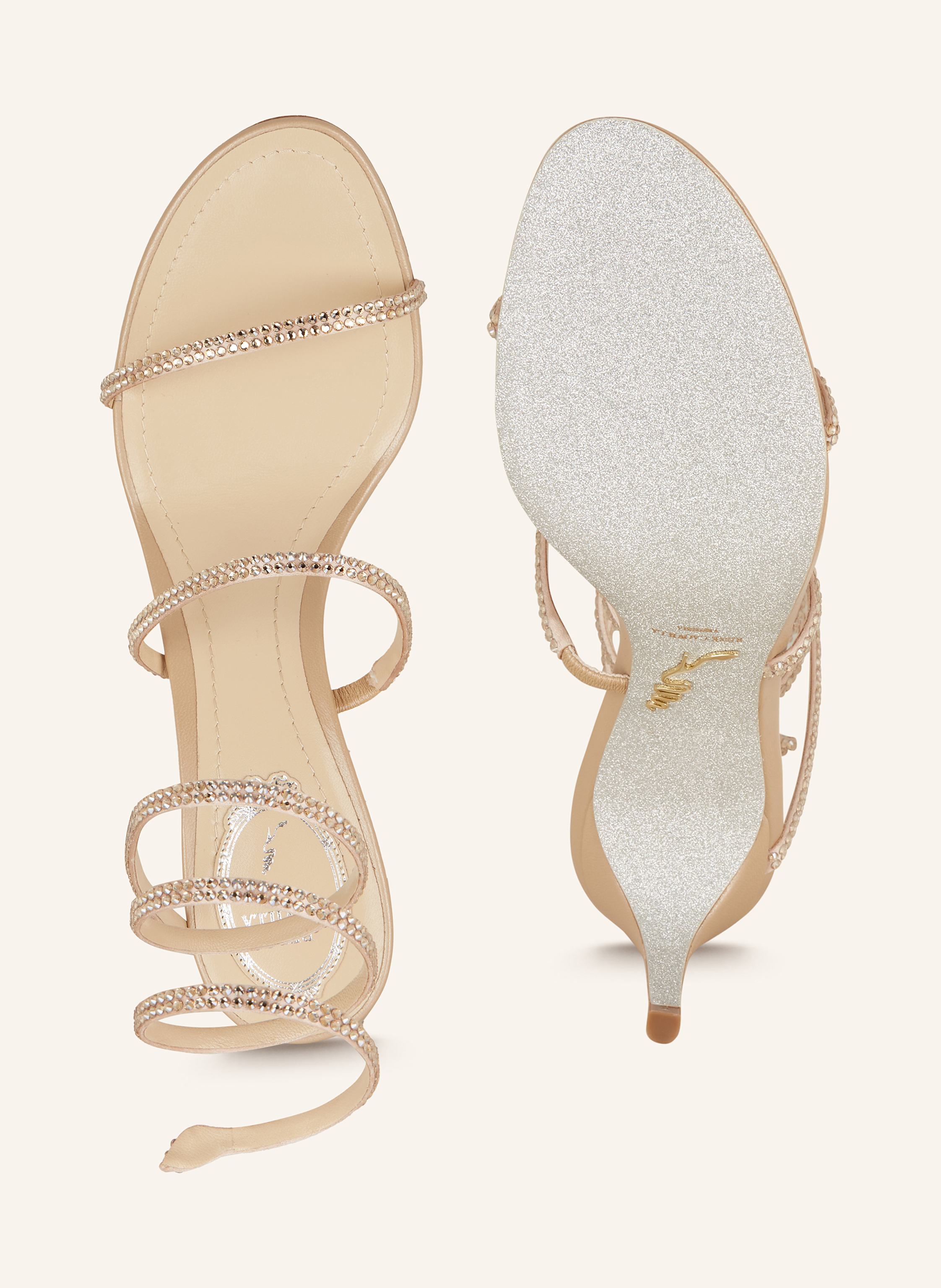 Thumbnail - Rene Caovilla Sandaletten Mit Schmucksteinen beige