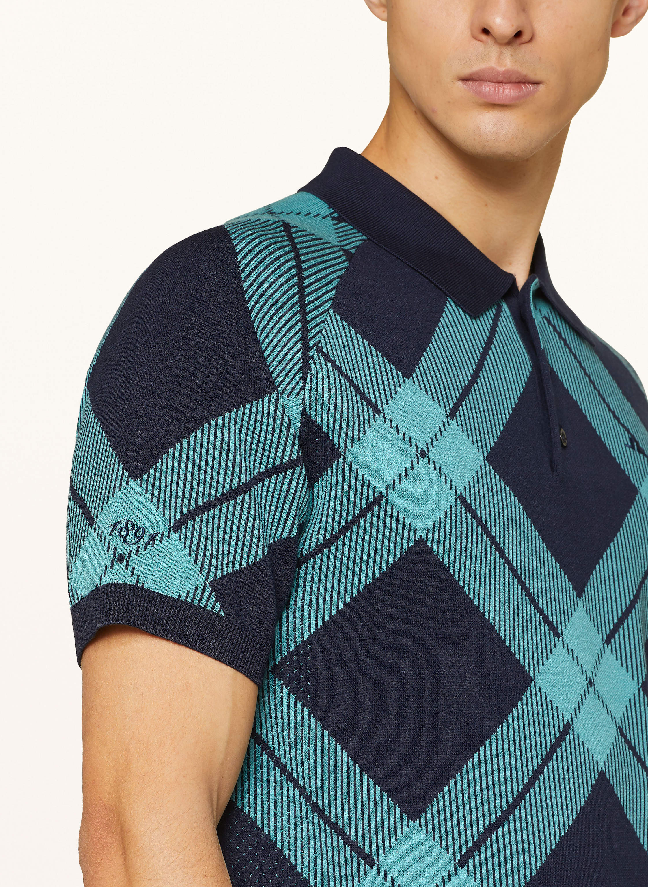 Thumbnail - J.Lindeberg Strick-Poloshirt blau
