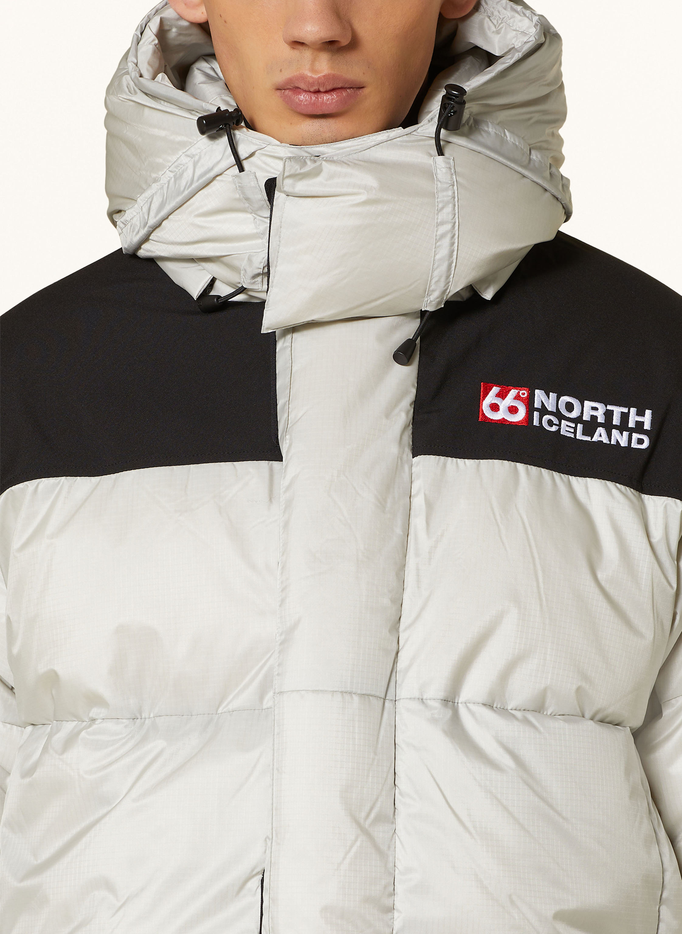 Thumbnail - 66°North Daunenjacke Tindur Mit Abnehmbarer Kapuze grau