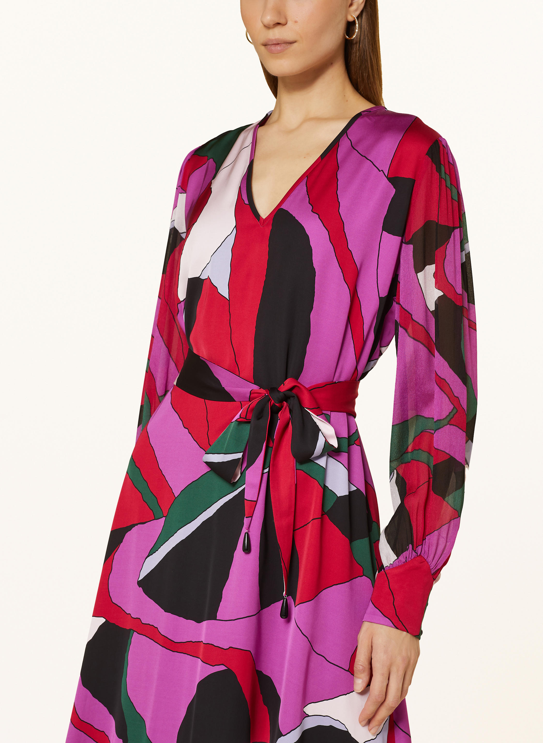 Thumbnail - Diane Von Furstenberg Satinkleid Abel Im Materialmix pink