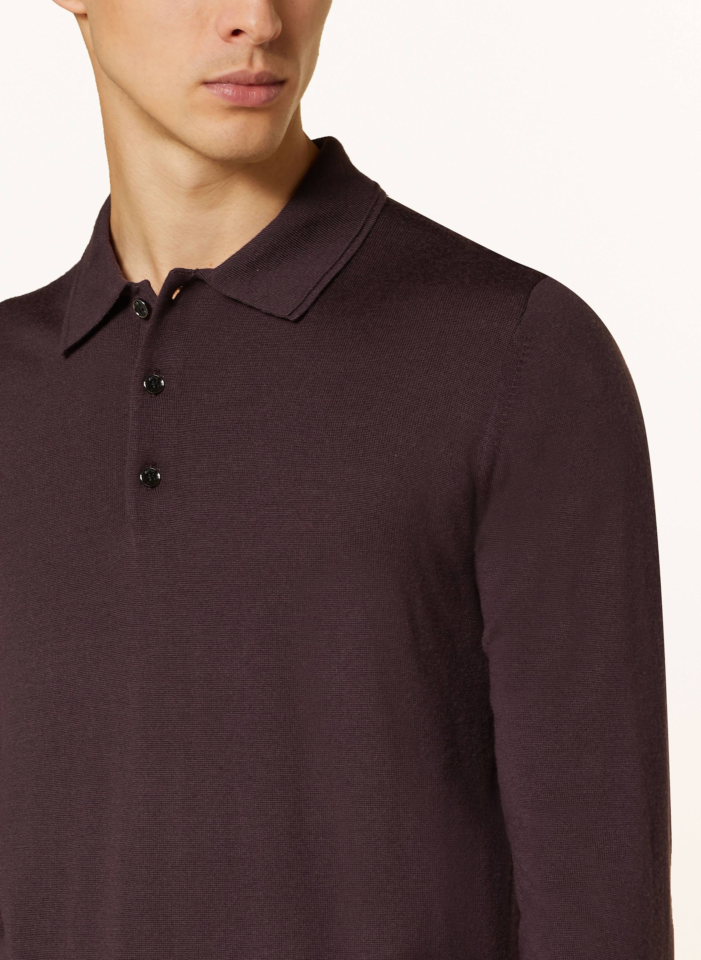 Thumbnail - Reiss Strick-Poloshirt Trafford Aus Merinowolle rot