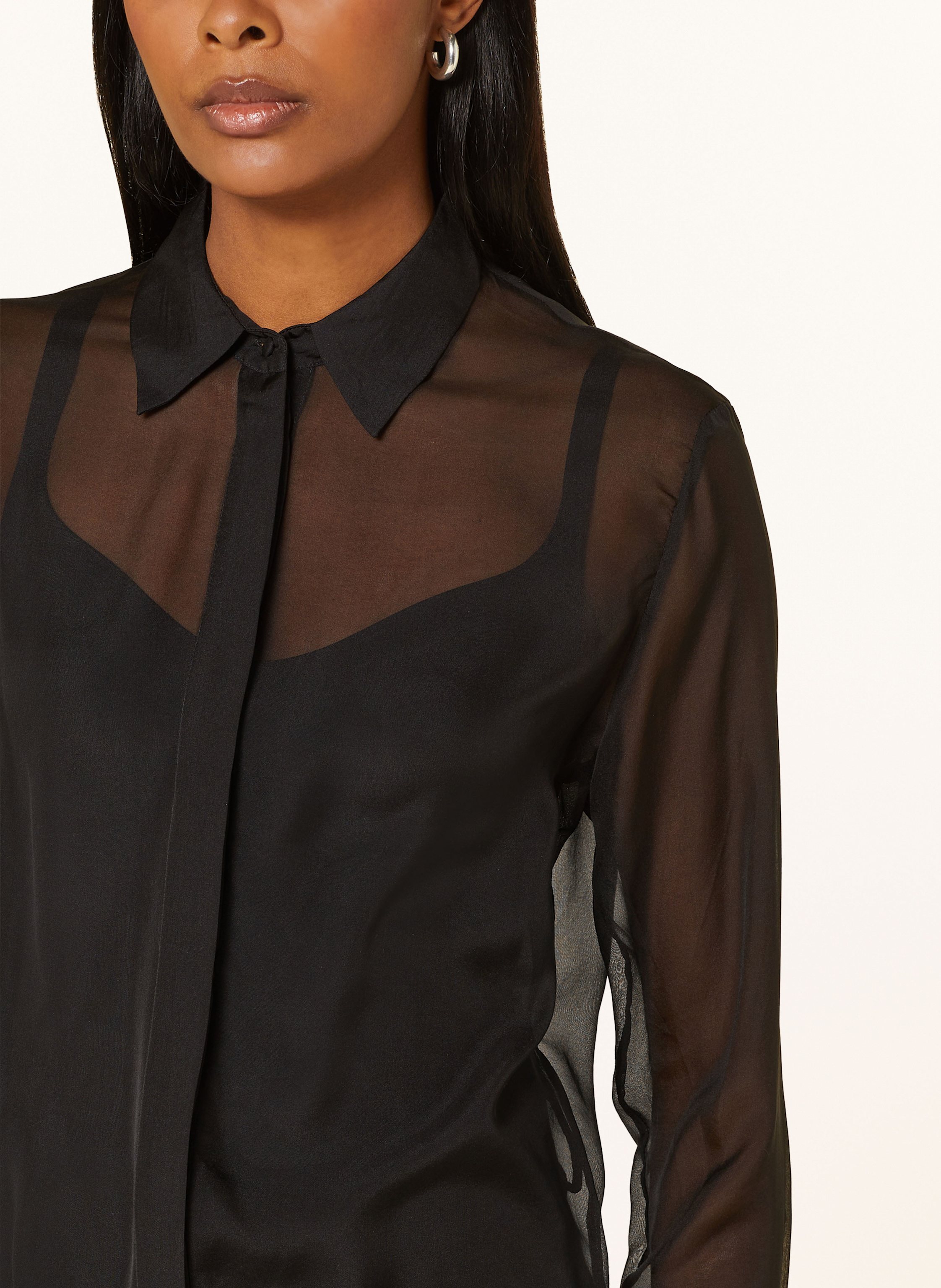 Thumbnail - Livy Hemdbluse Rockfeller Aus Seide schwarz