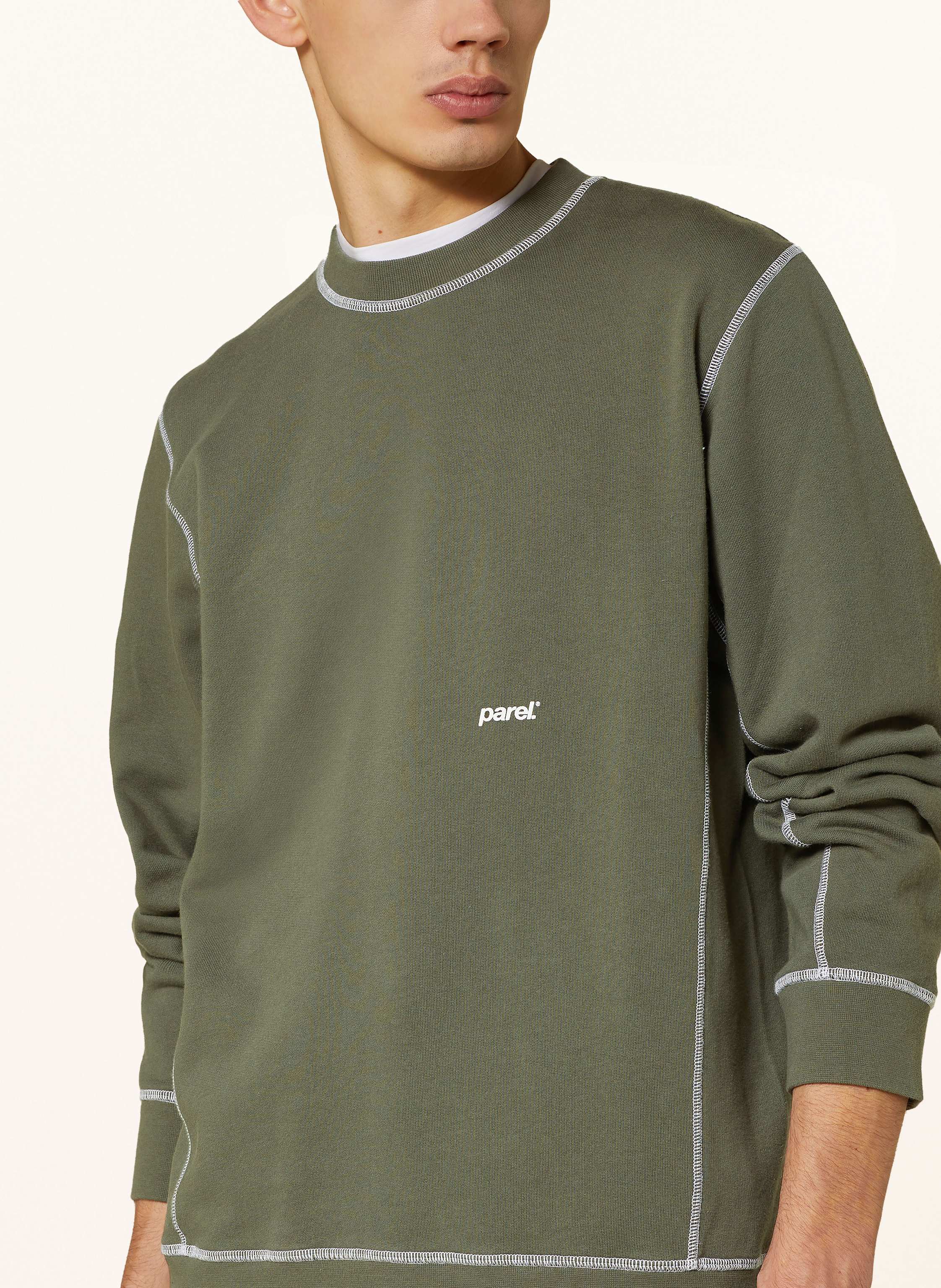 Thumbnail - Parel. Sweatshirt Contrast Crewneck gruen