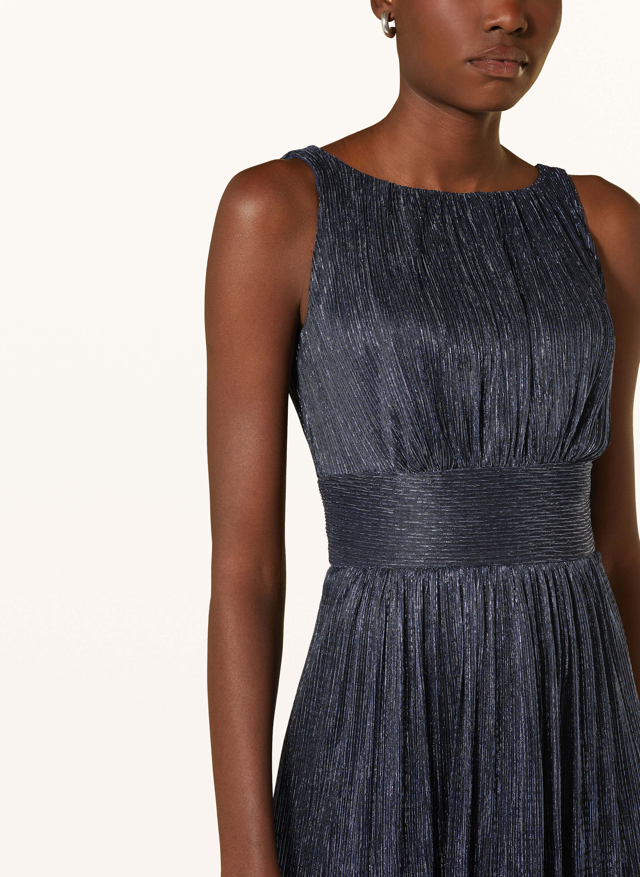 Thumbnail - Swing Cocktailkleid Mit Glitzergarn blau