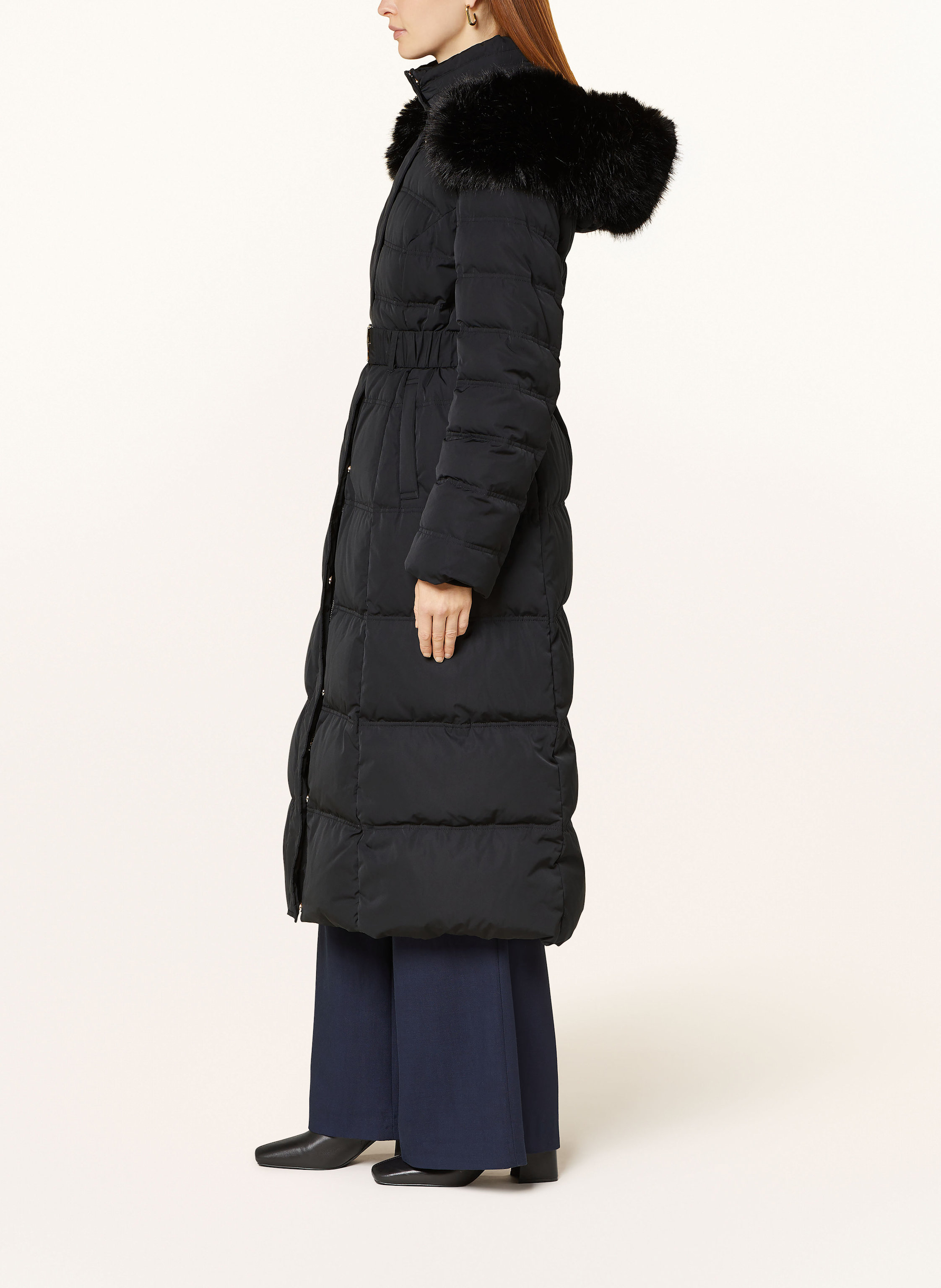 Thumbnail - Phase Eight Daunenmantel Dixie Mit Abnehmbarem Kunstfell schwarz