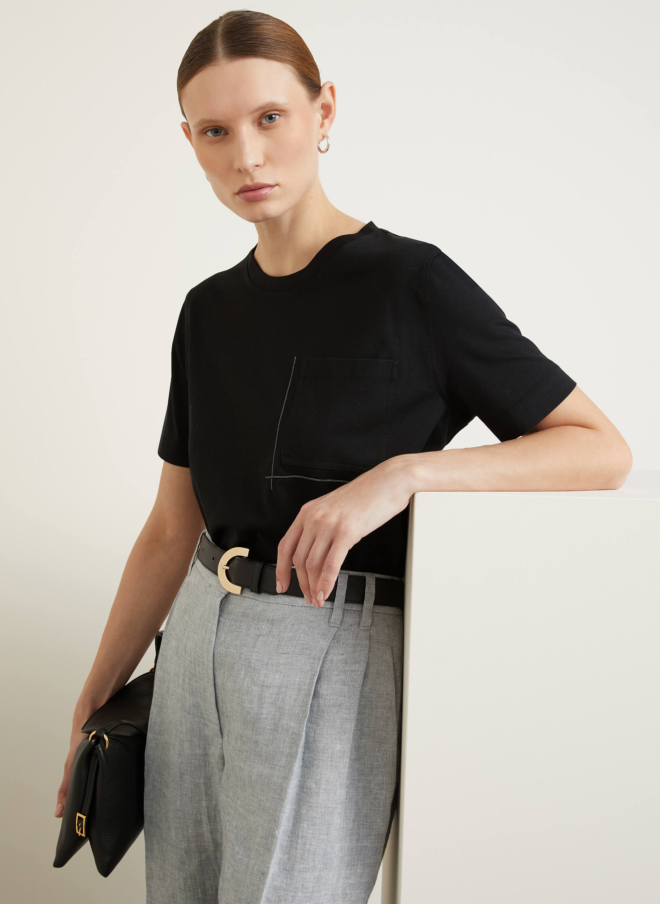 Thumbnail - Brunello Cucinelli T-Shirt Mit Schmucksteinen schwarz