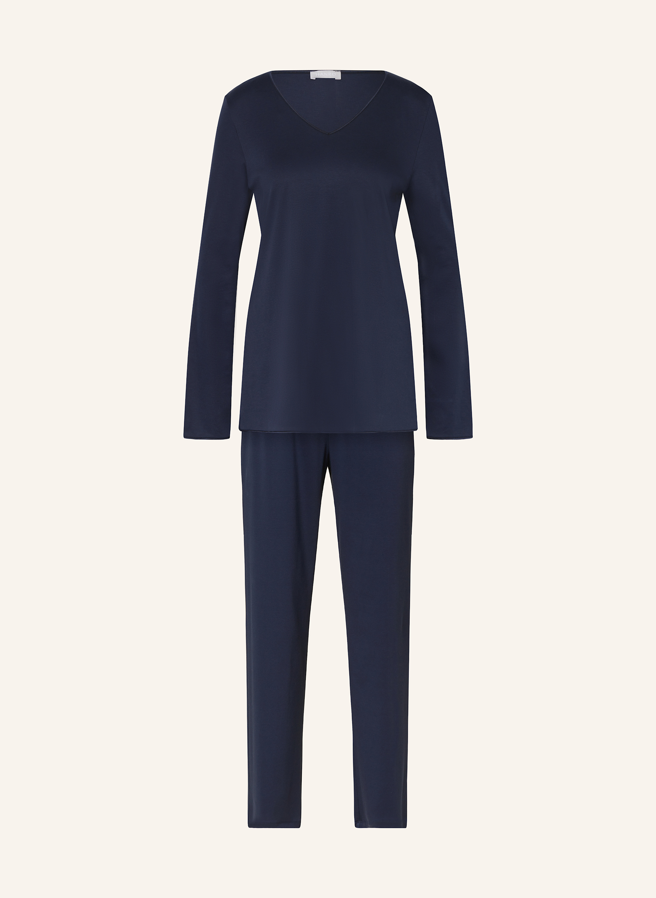 Hanro Schlafanzug Cotton Silk blau