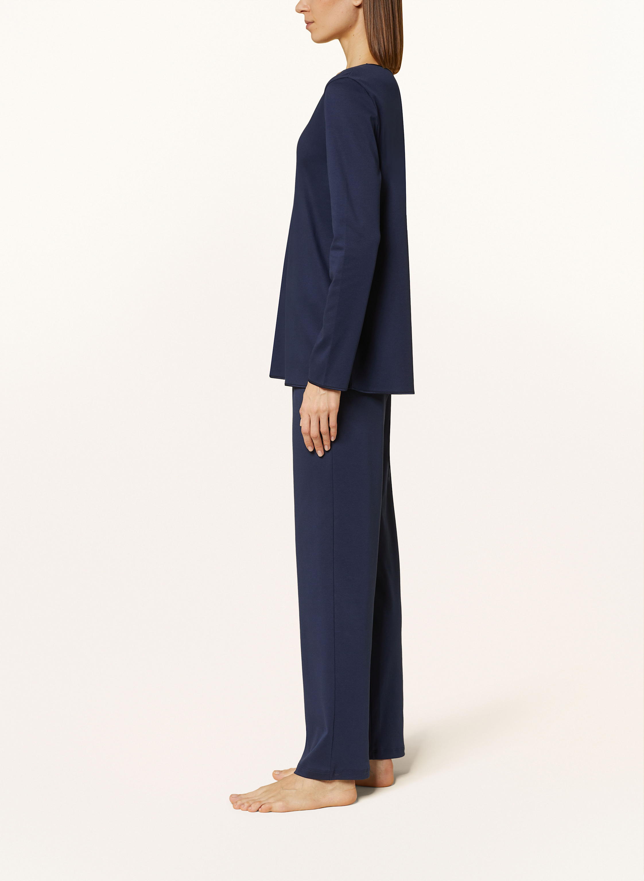Thumbnail - Hanro Schlafanzug Cotton Silk blau