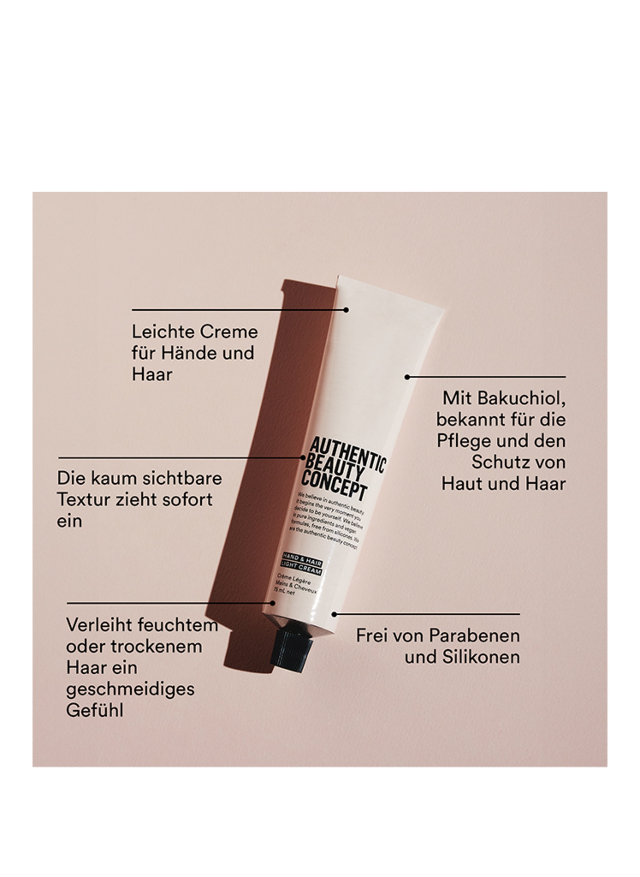 Thumbnail - Authentic Beauty Concept Hand & Hair Light Cream Hand- & Haarcreme 75 ml