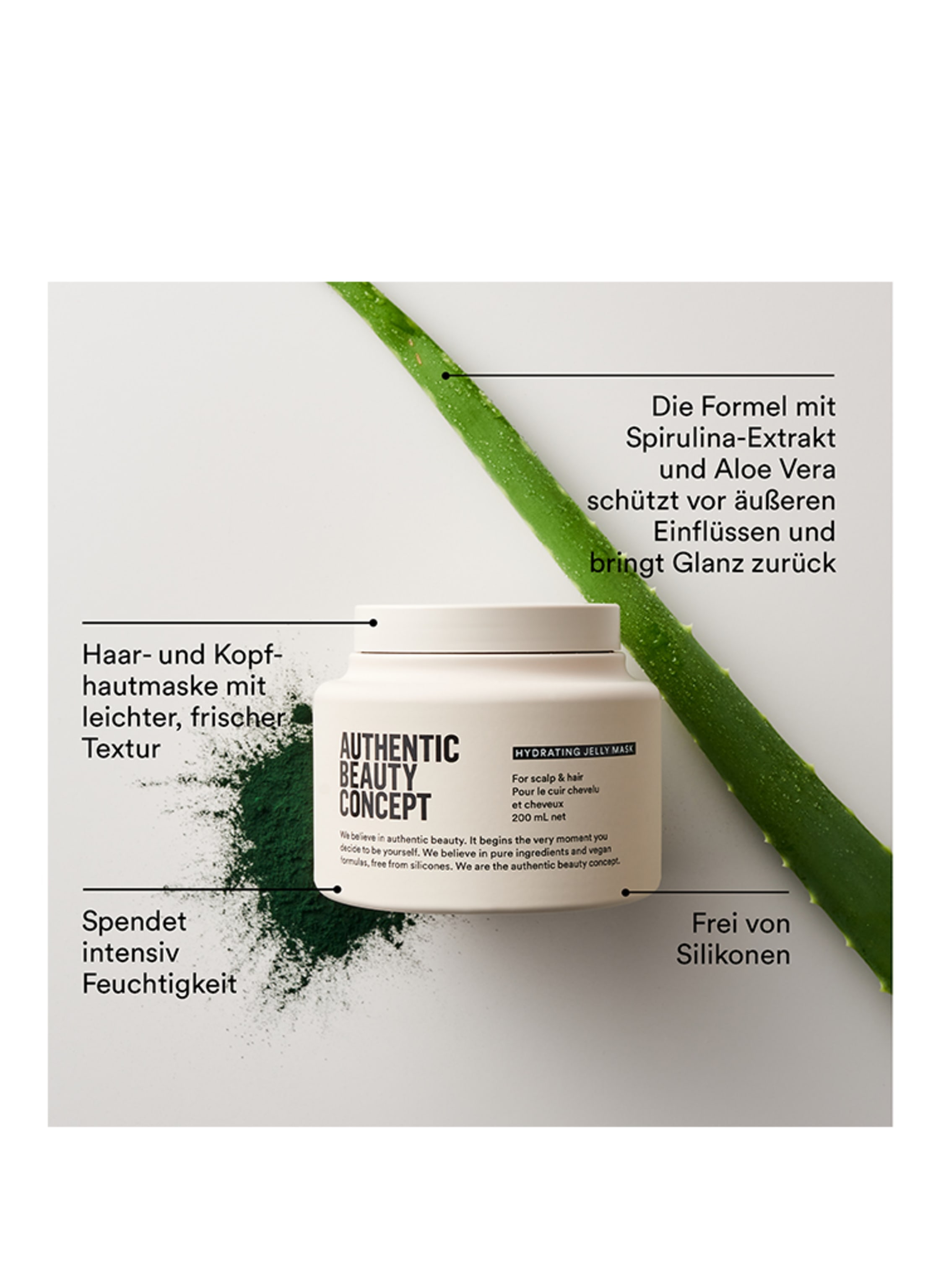 Thumbnail - Authentic Beauty Concept Hydrating Jelly Mask Kopfhaut- und Haarmaske 200 ml