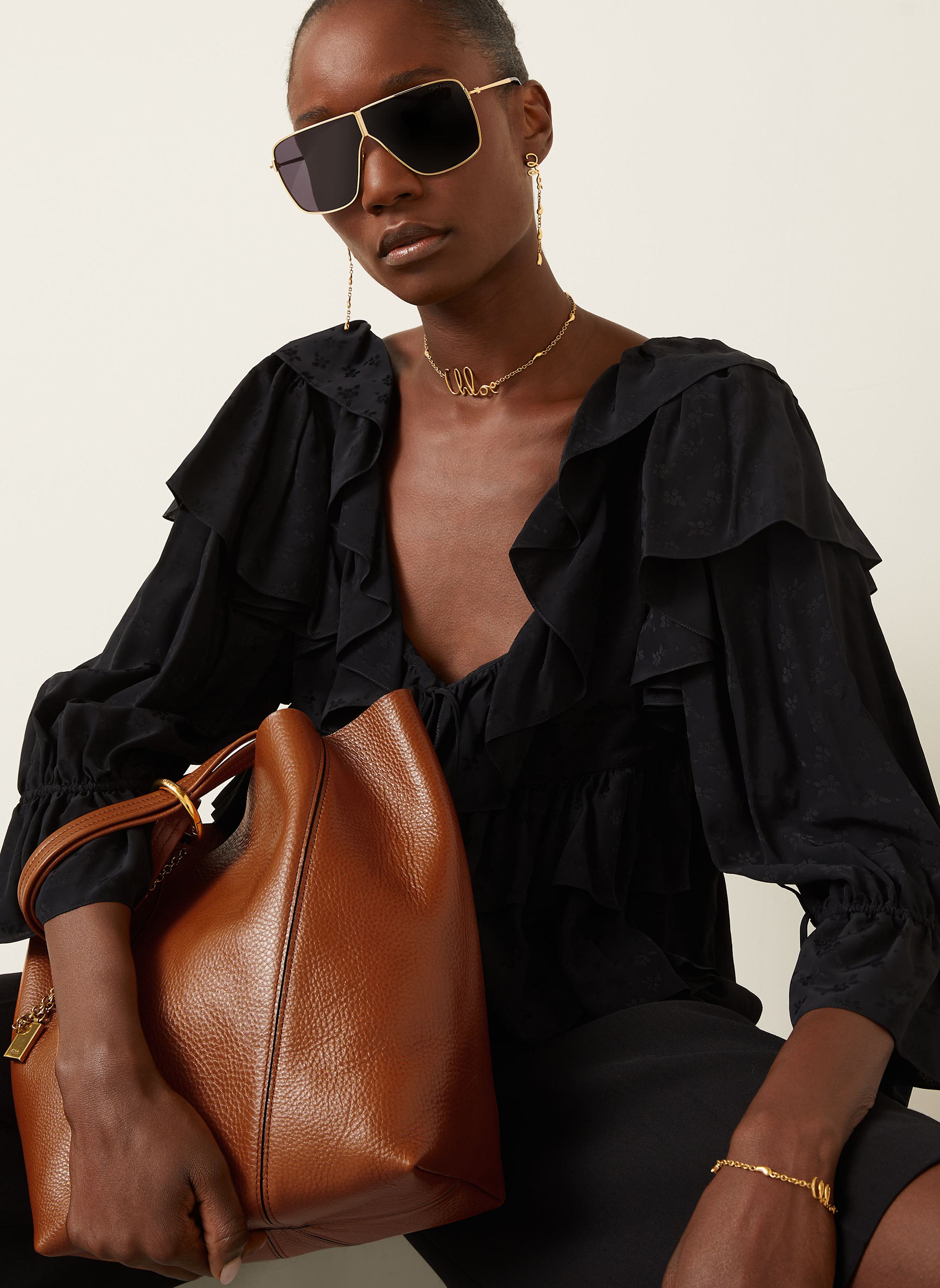 Thumbnail - Chloé Shopper Spin braun