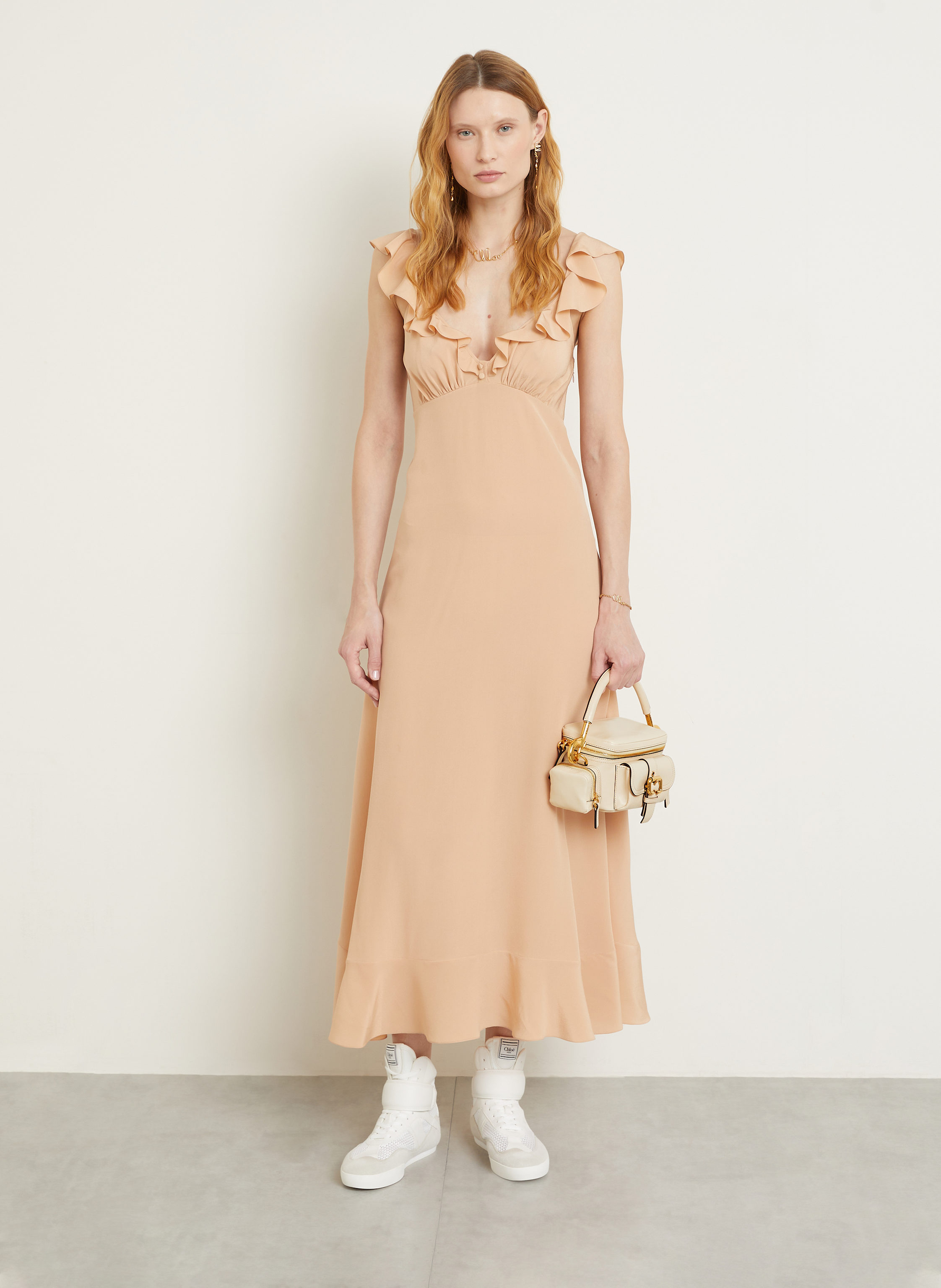 Thumbnail - Chloé Umhängetasche Small beige