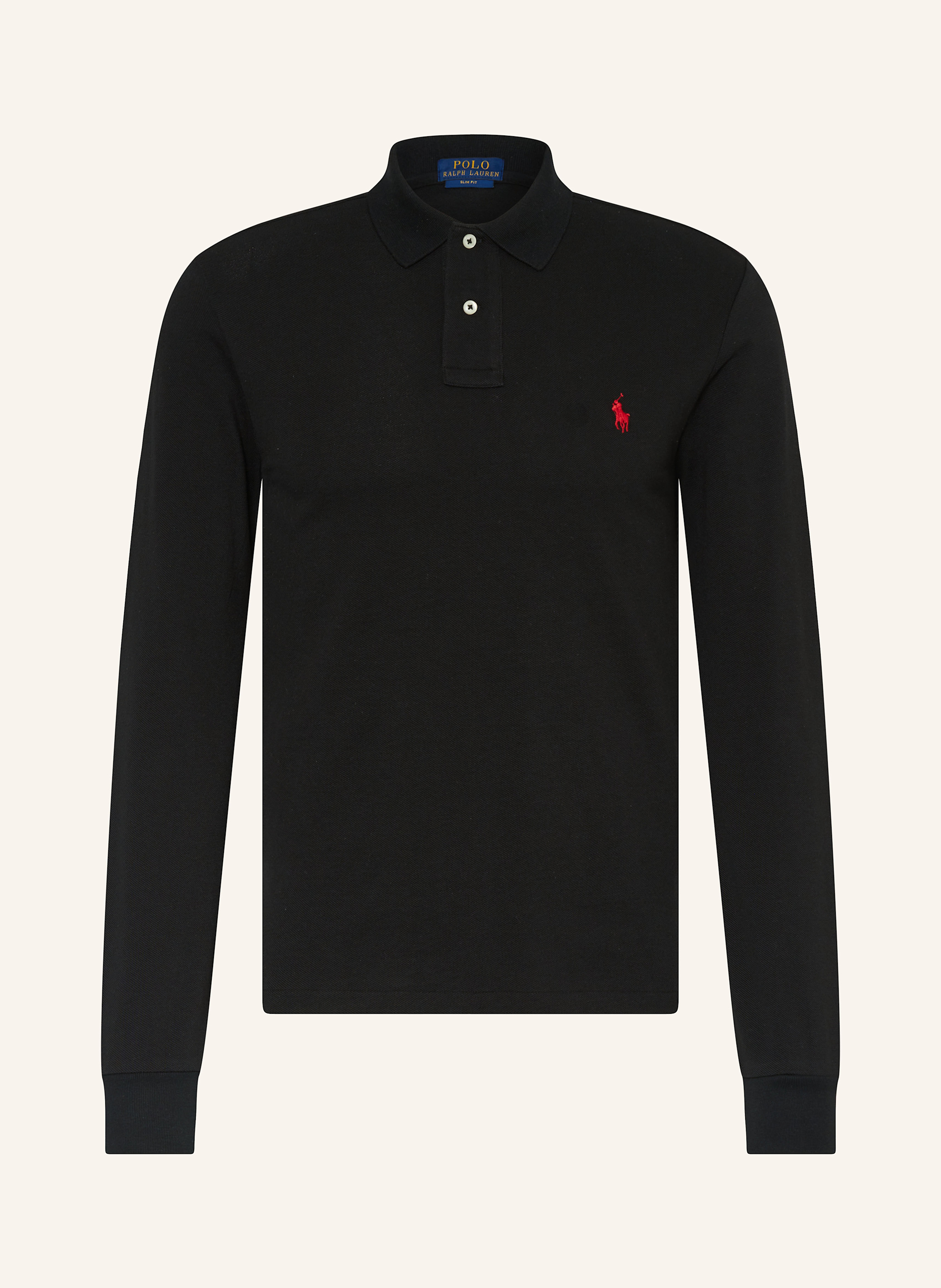 POLO RALPH LAUREN Pique Poloshirt Slim Fit in schwarz