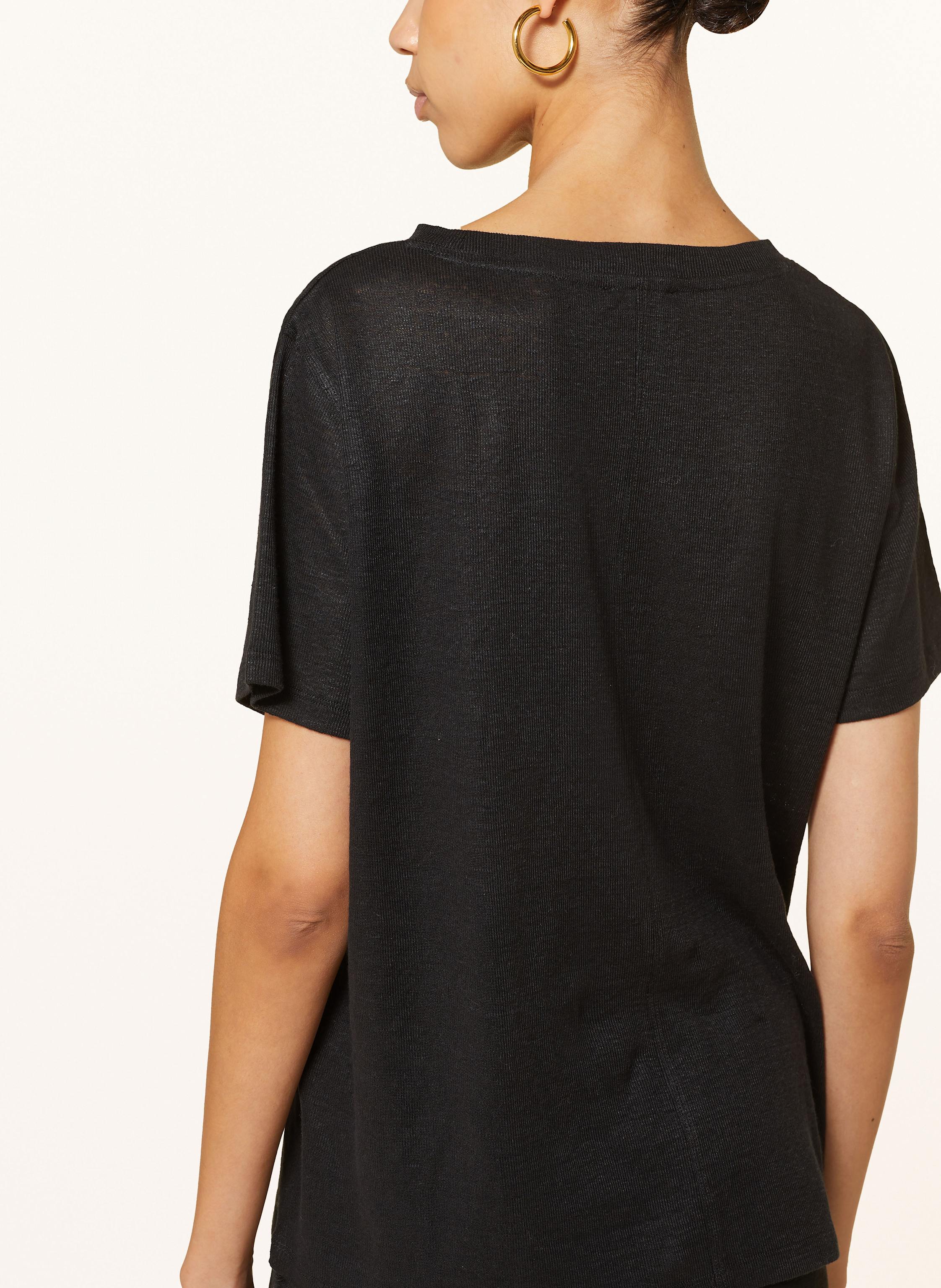 Thumbnail - Mrs & Hugs T-Shirt Aus Leinen schwarz