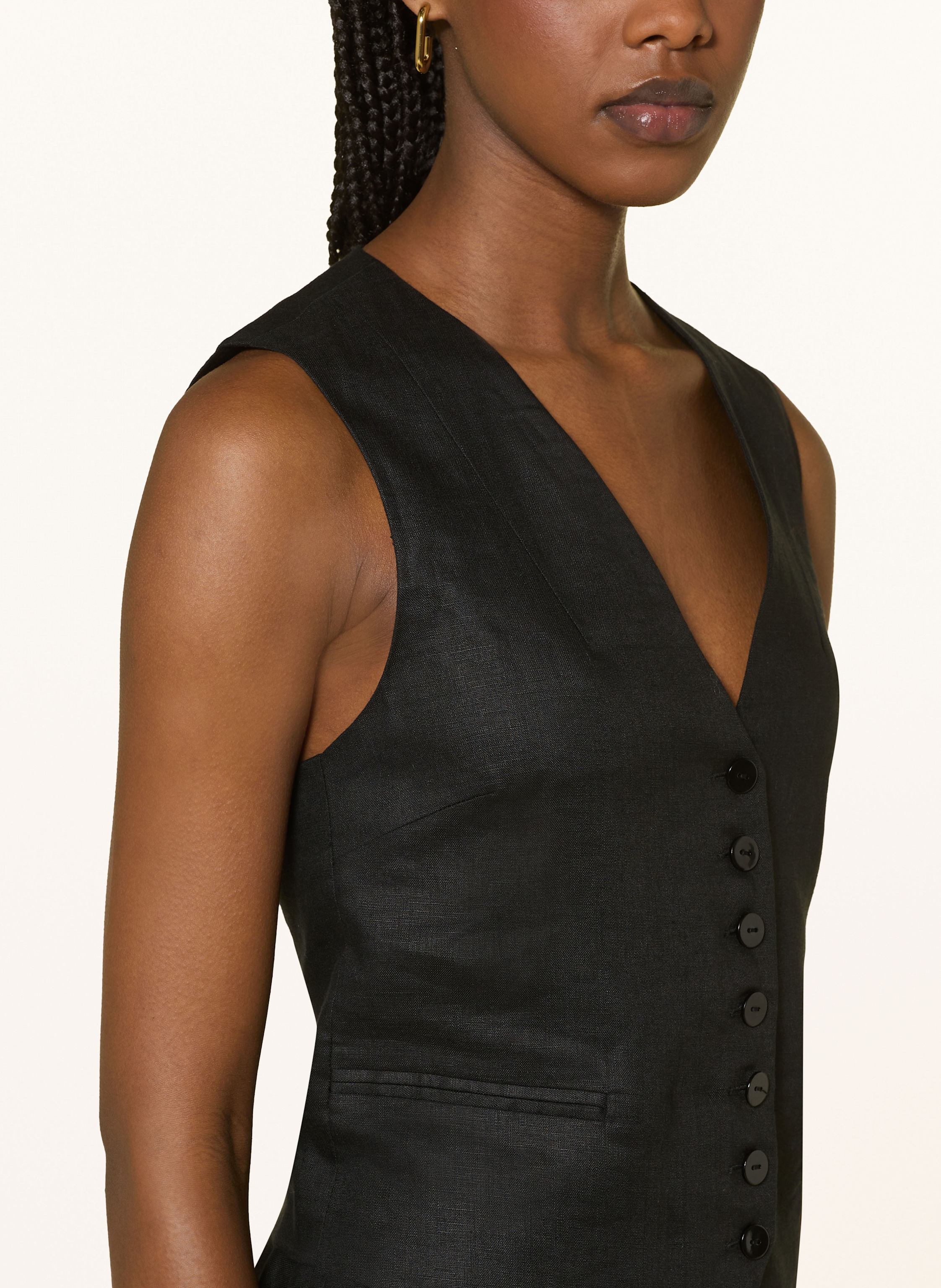 Thumbnail - Mrs & Hugs Blazerweste Aus Leinen schwarz