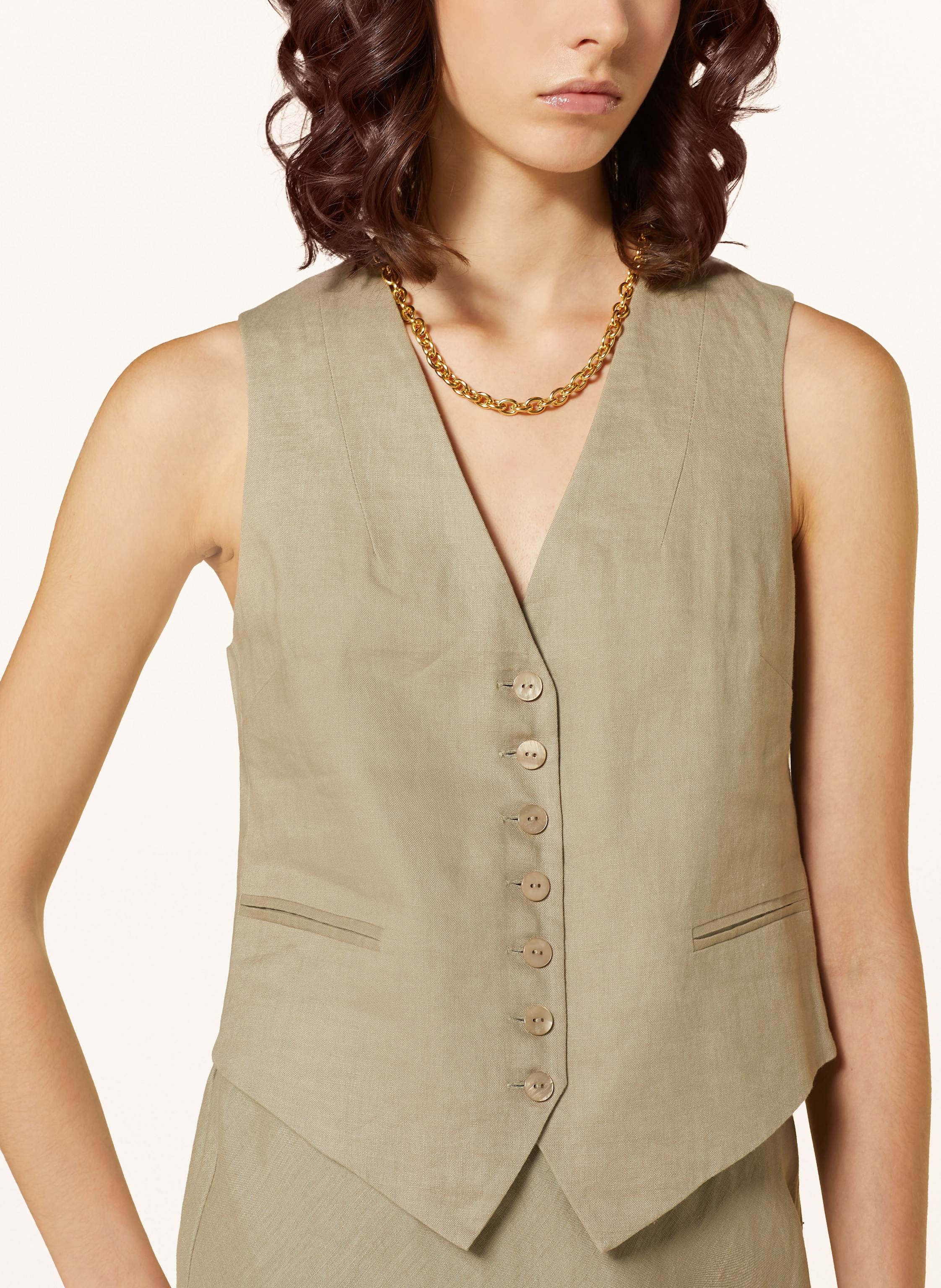 Thumbnail - Mrs & Hugs Blazerweste Aus Leinen gruen